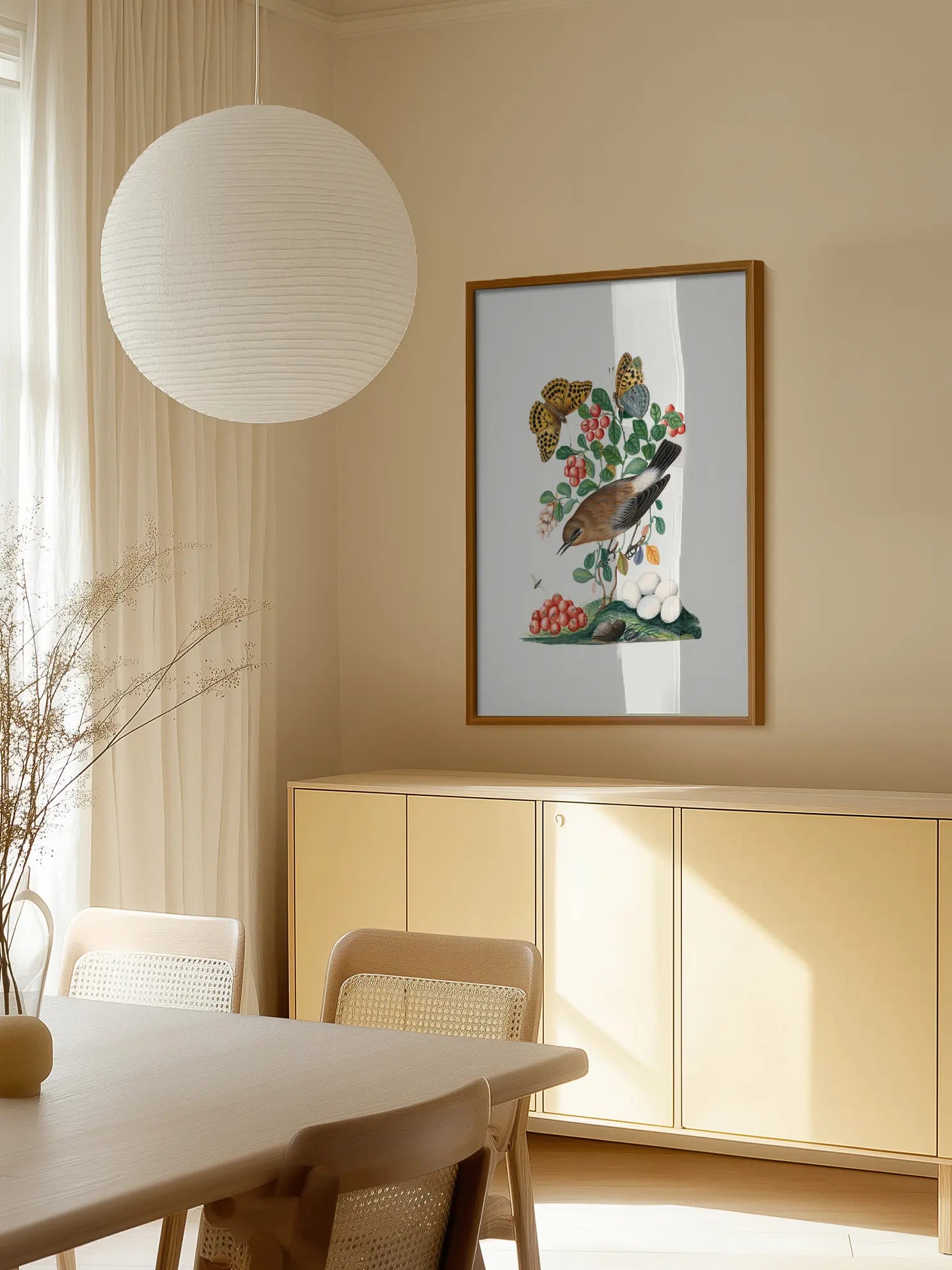 Bird Botanical Illustration Poster
