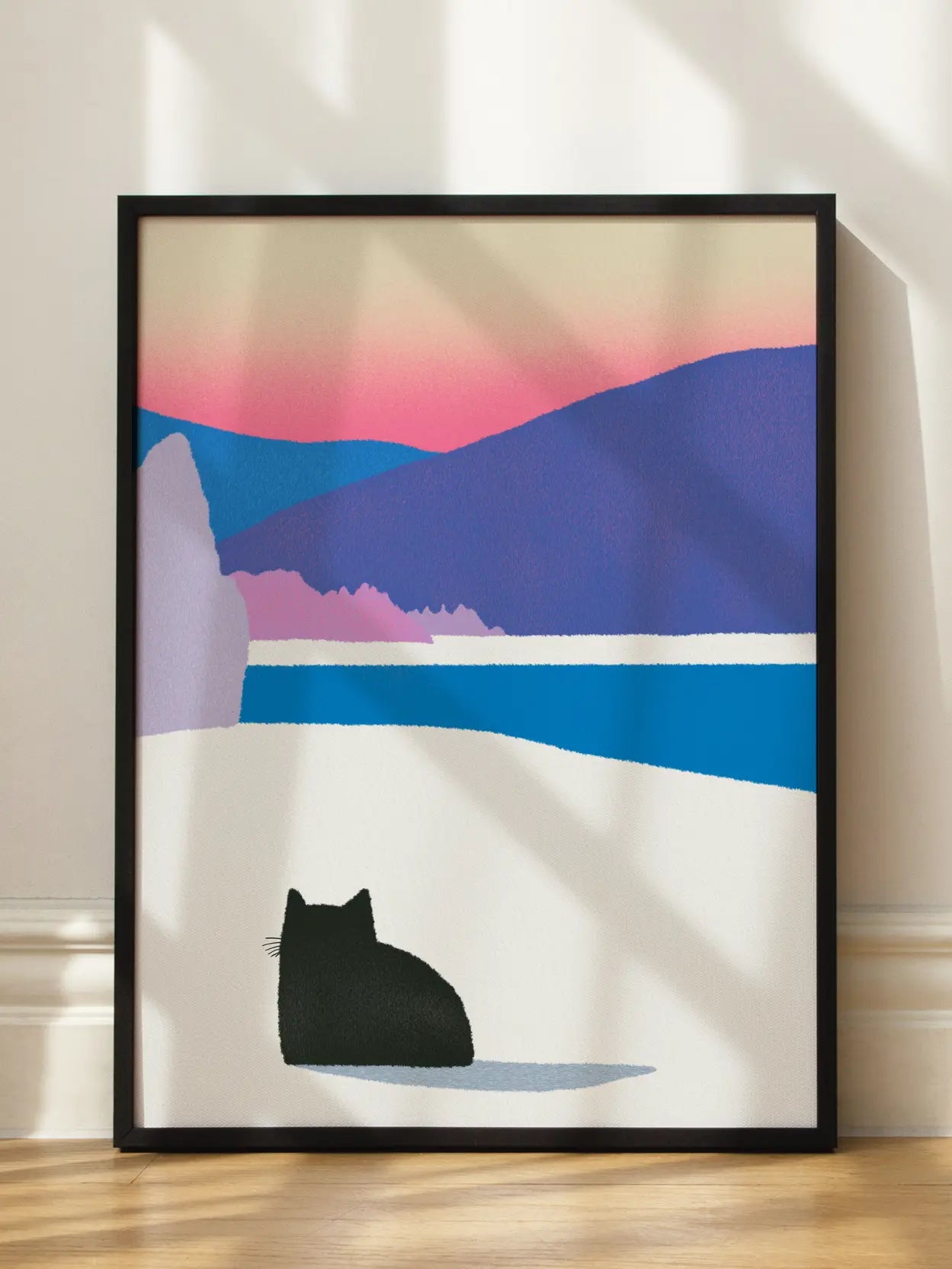 Black Cat Sunset Poster