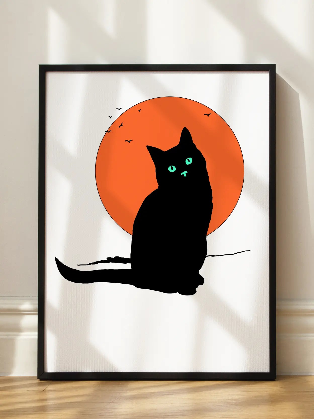 Black Cat in Sunset Poster