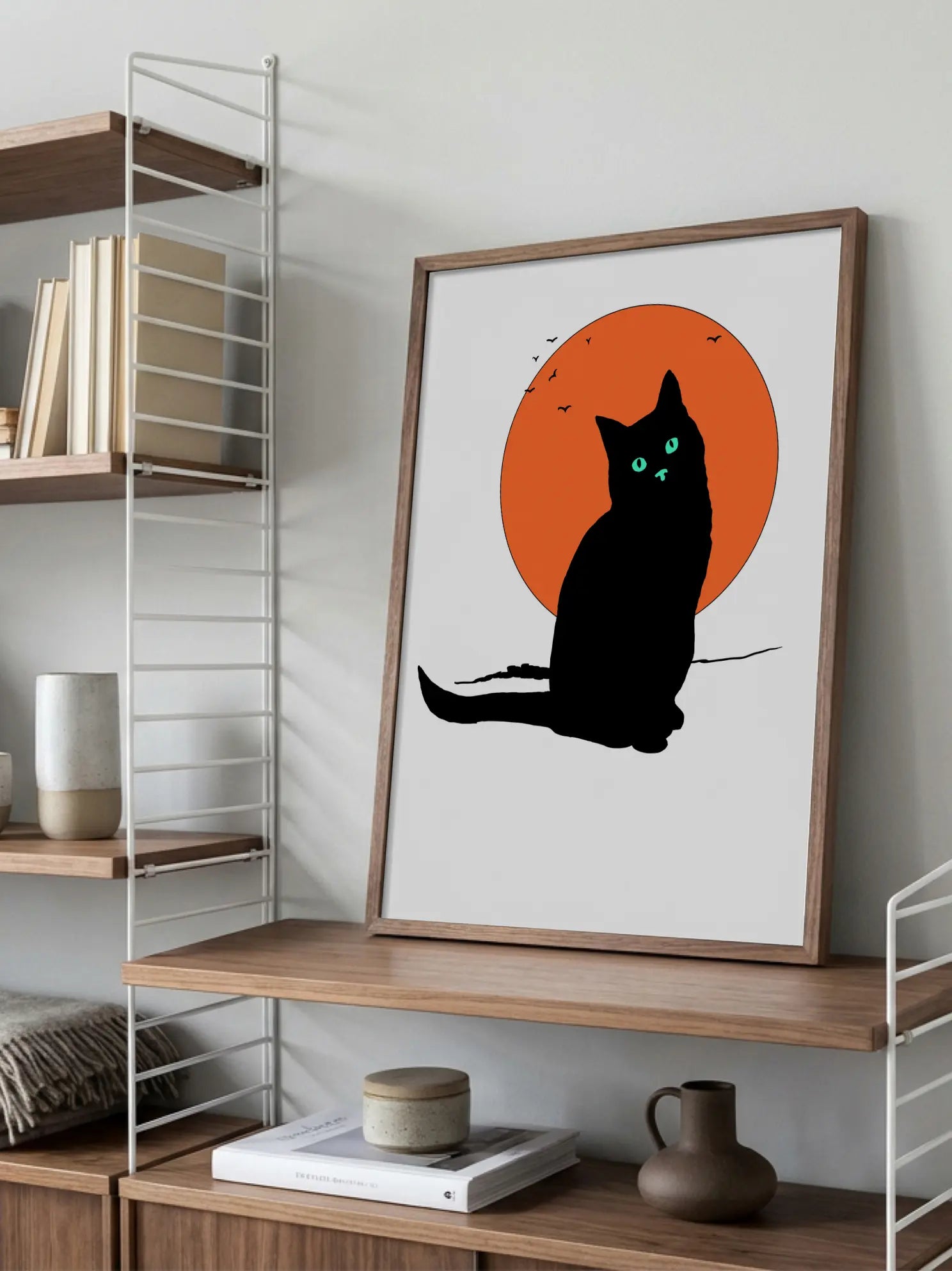 Black Cat in Sunset Poster