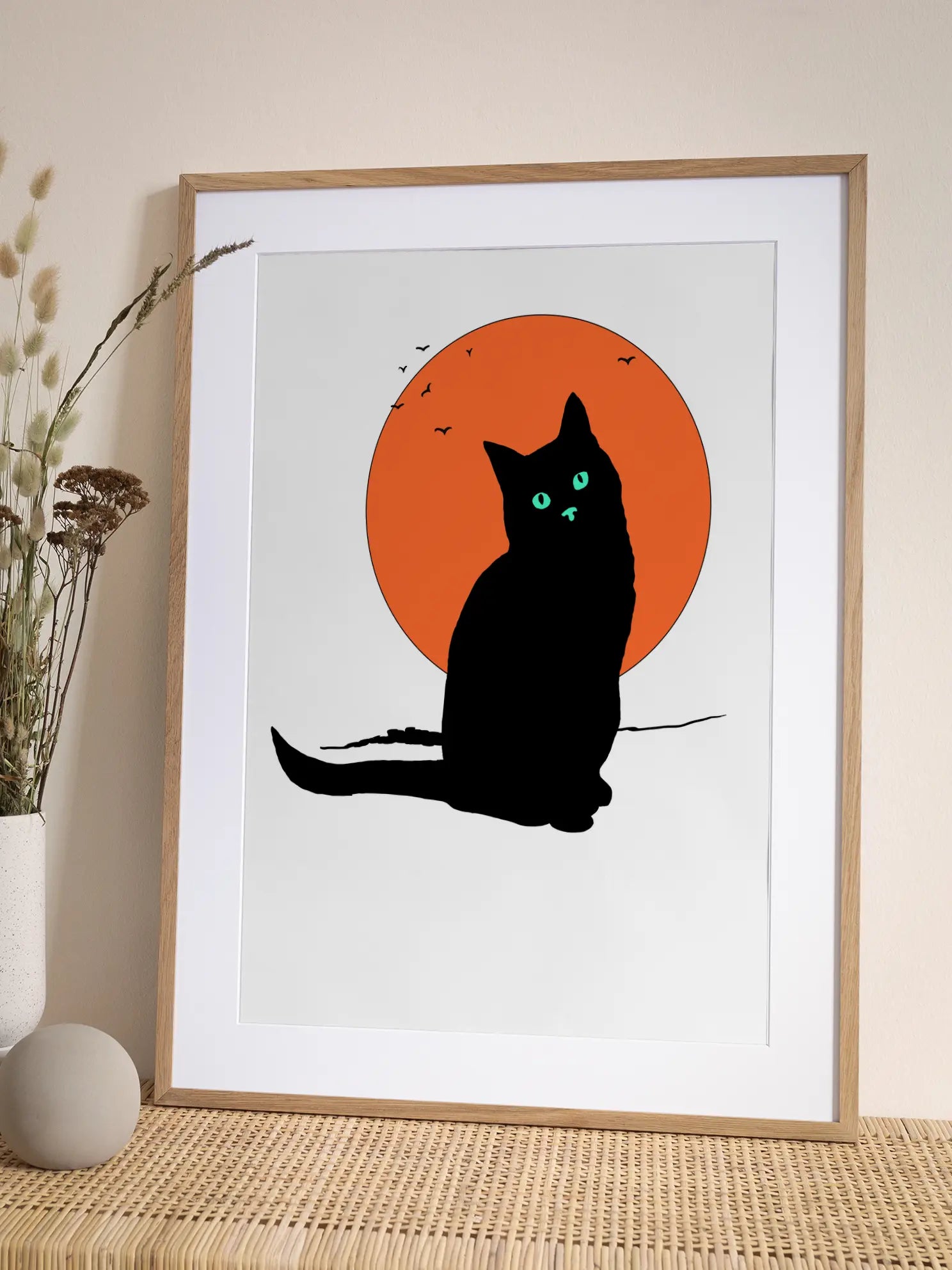 Black Cat in Sunset Poster