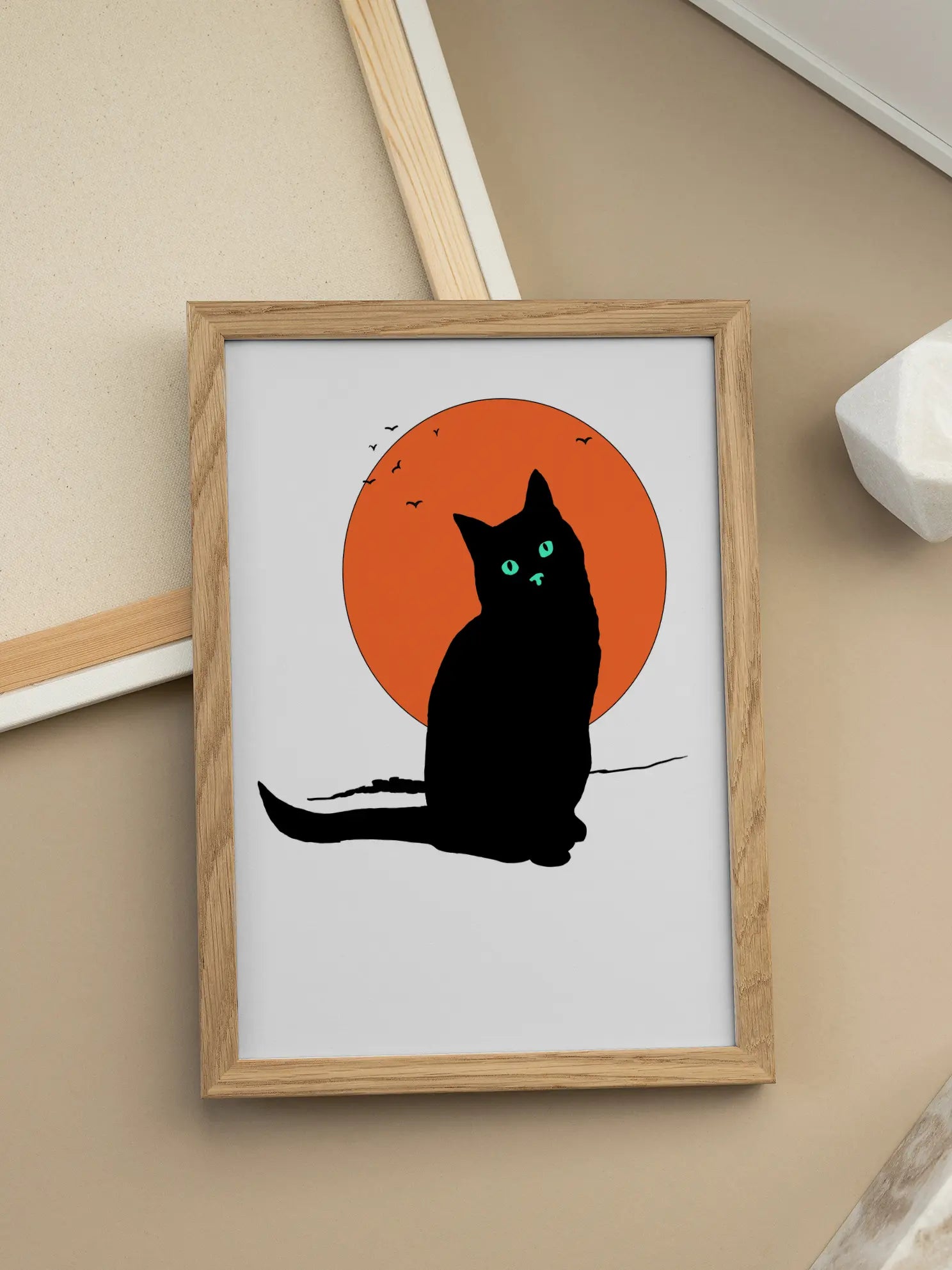 Black Cat in Sunset Poster