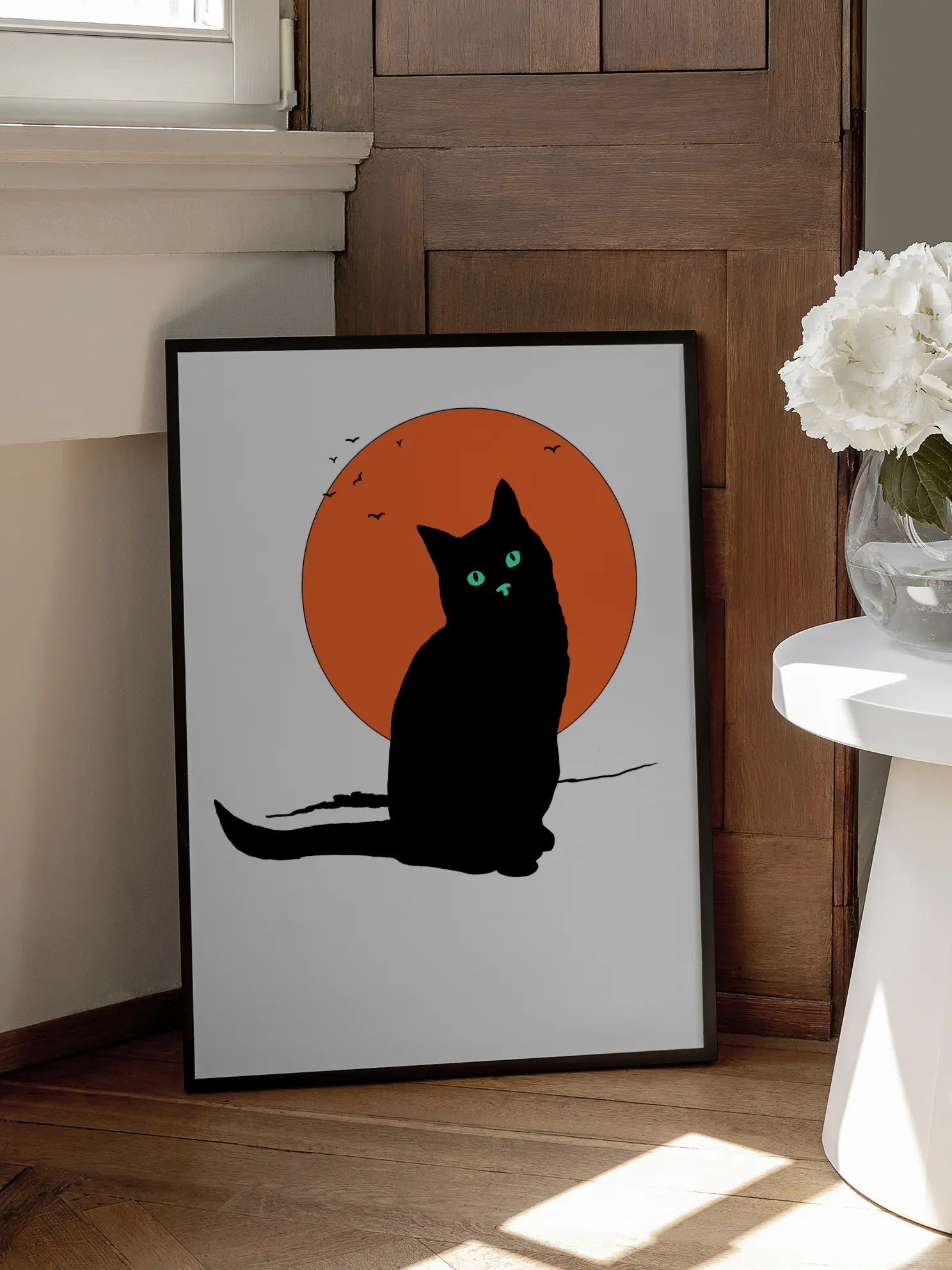 Black Cat in Sunset Poster