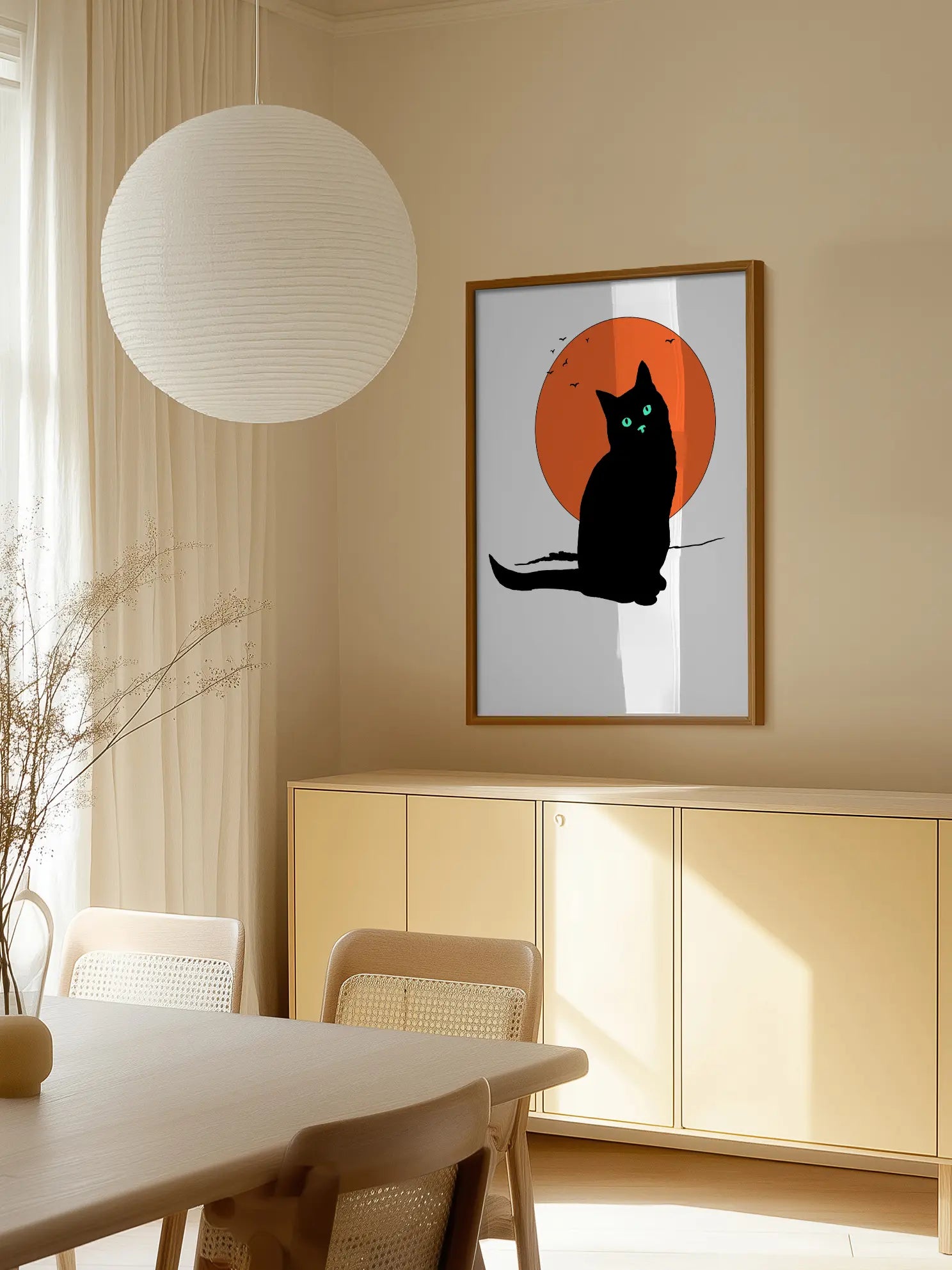 Black Cat in Sunset Poster