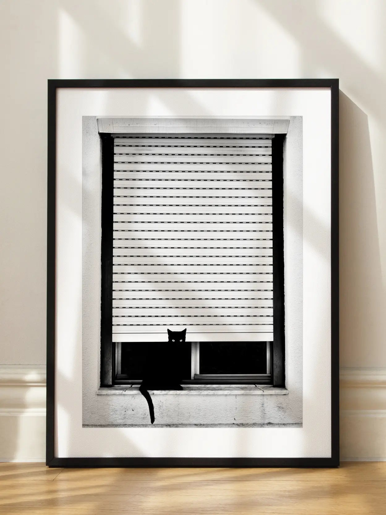 Black Cat in Window Poster