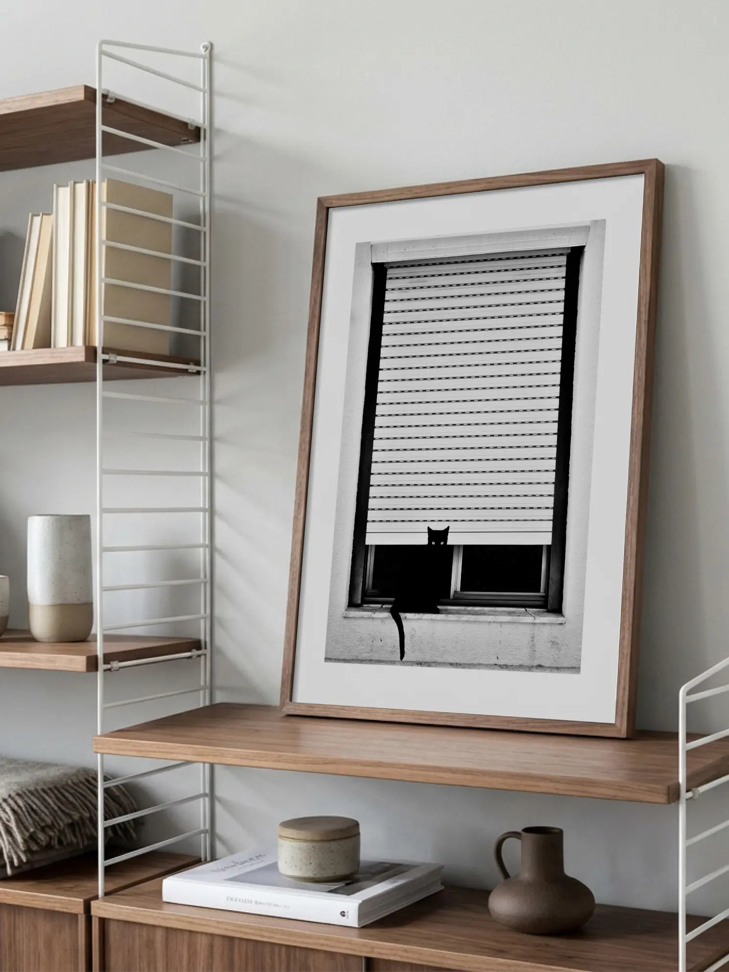 Black Cat in Window Poster