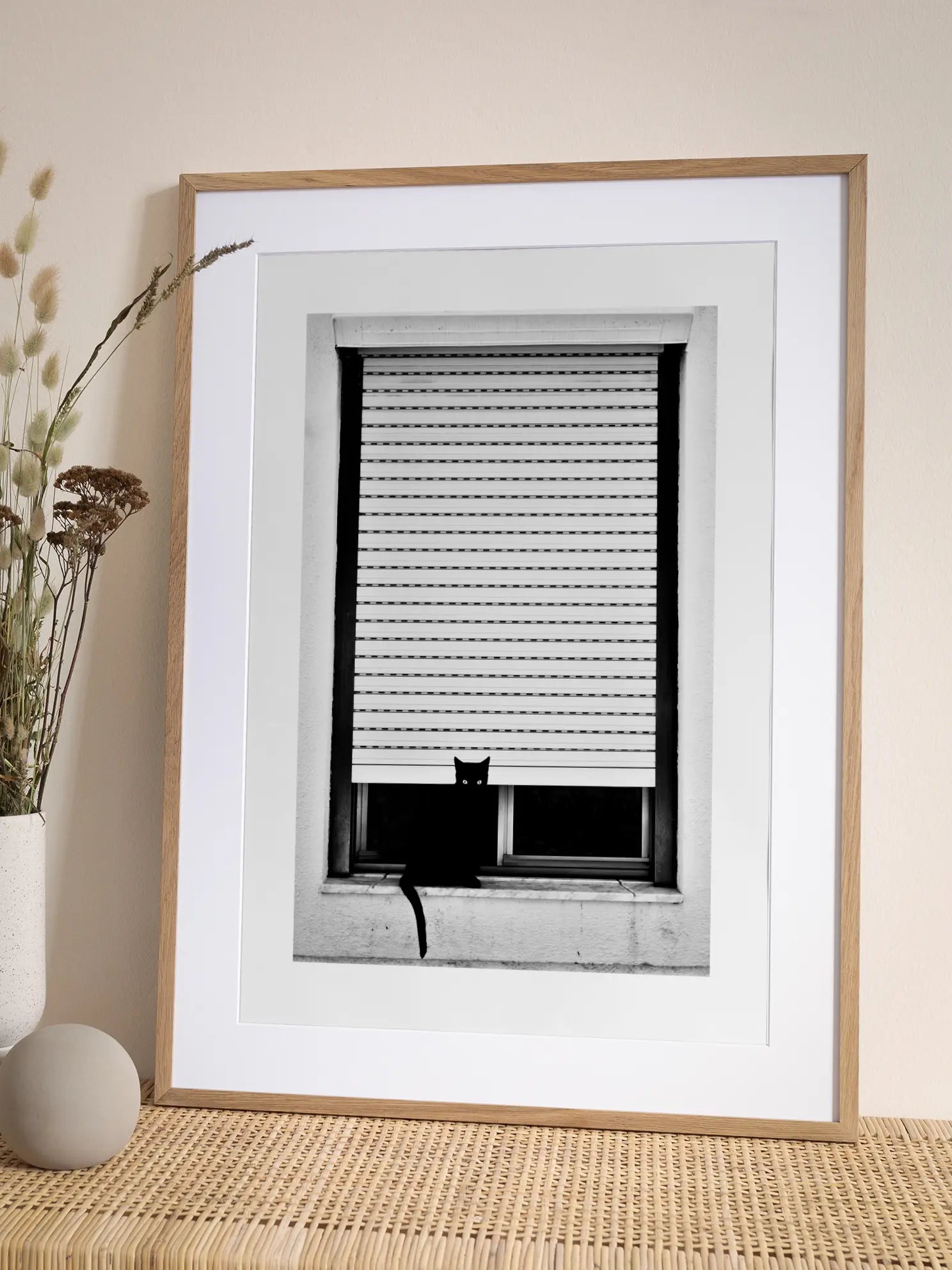 Black Cat in Window Poster
