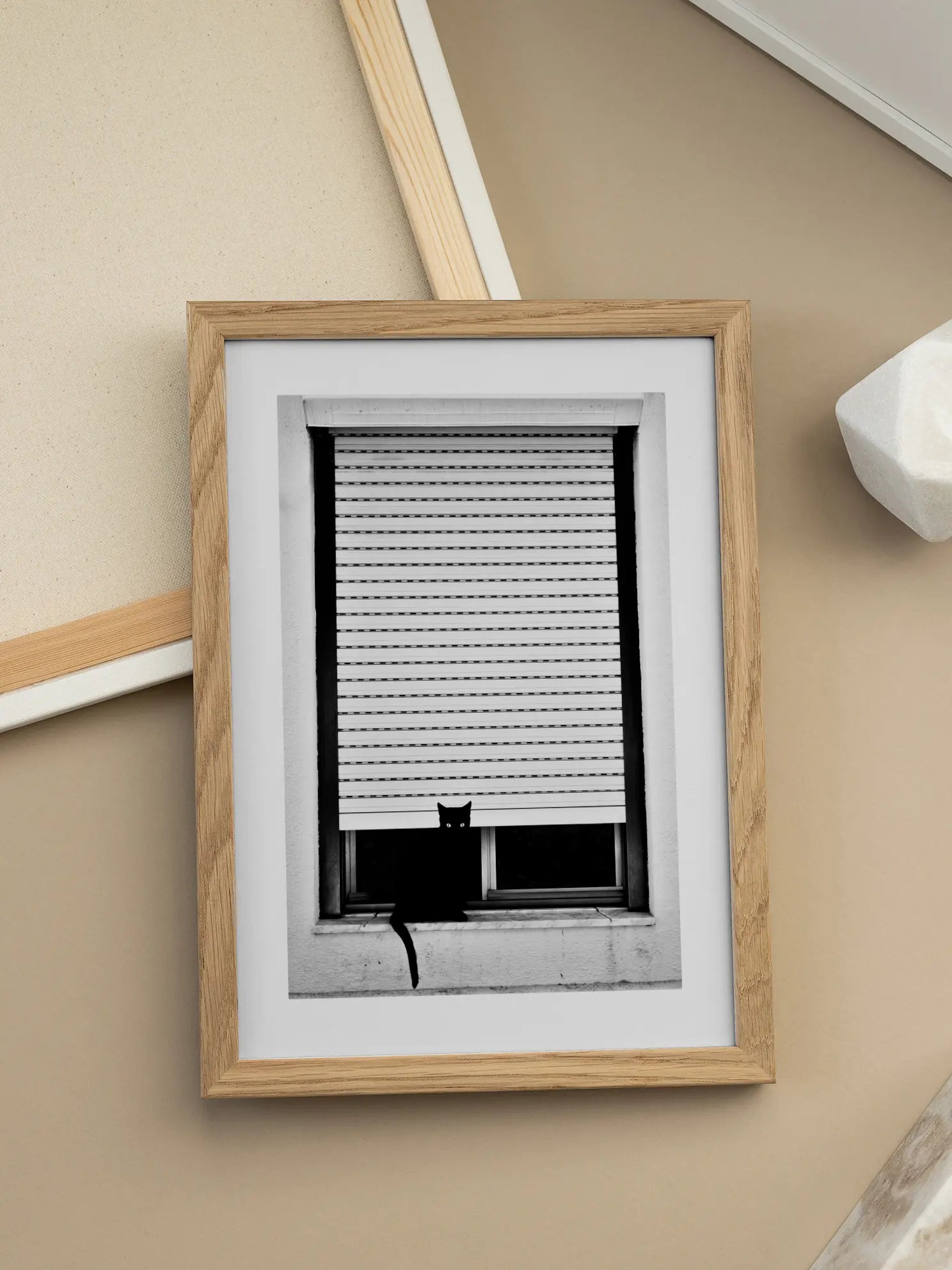 Black Cat in Window Poster