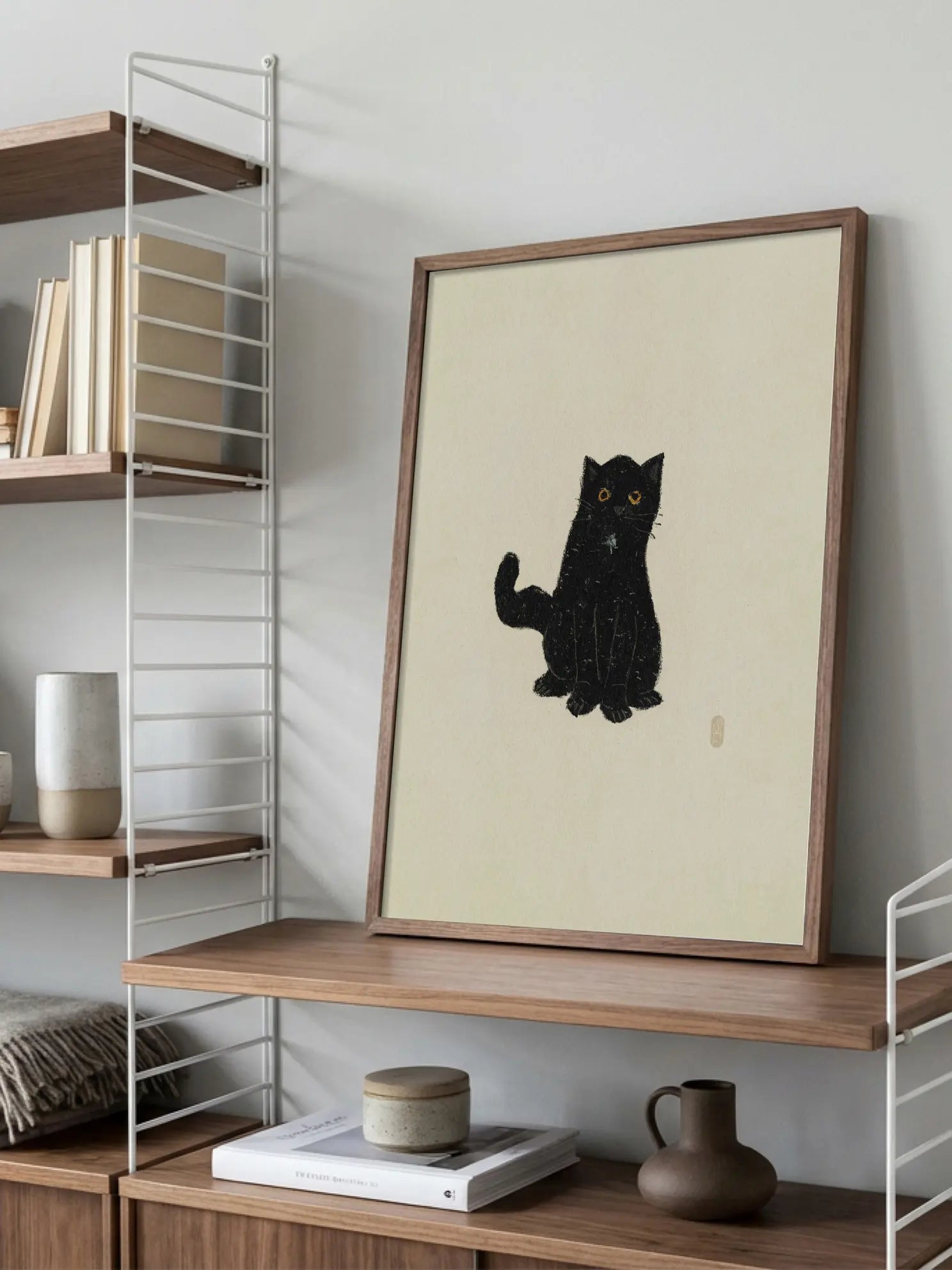 Black Minimalist Cat Poster