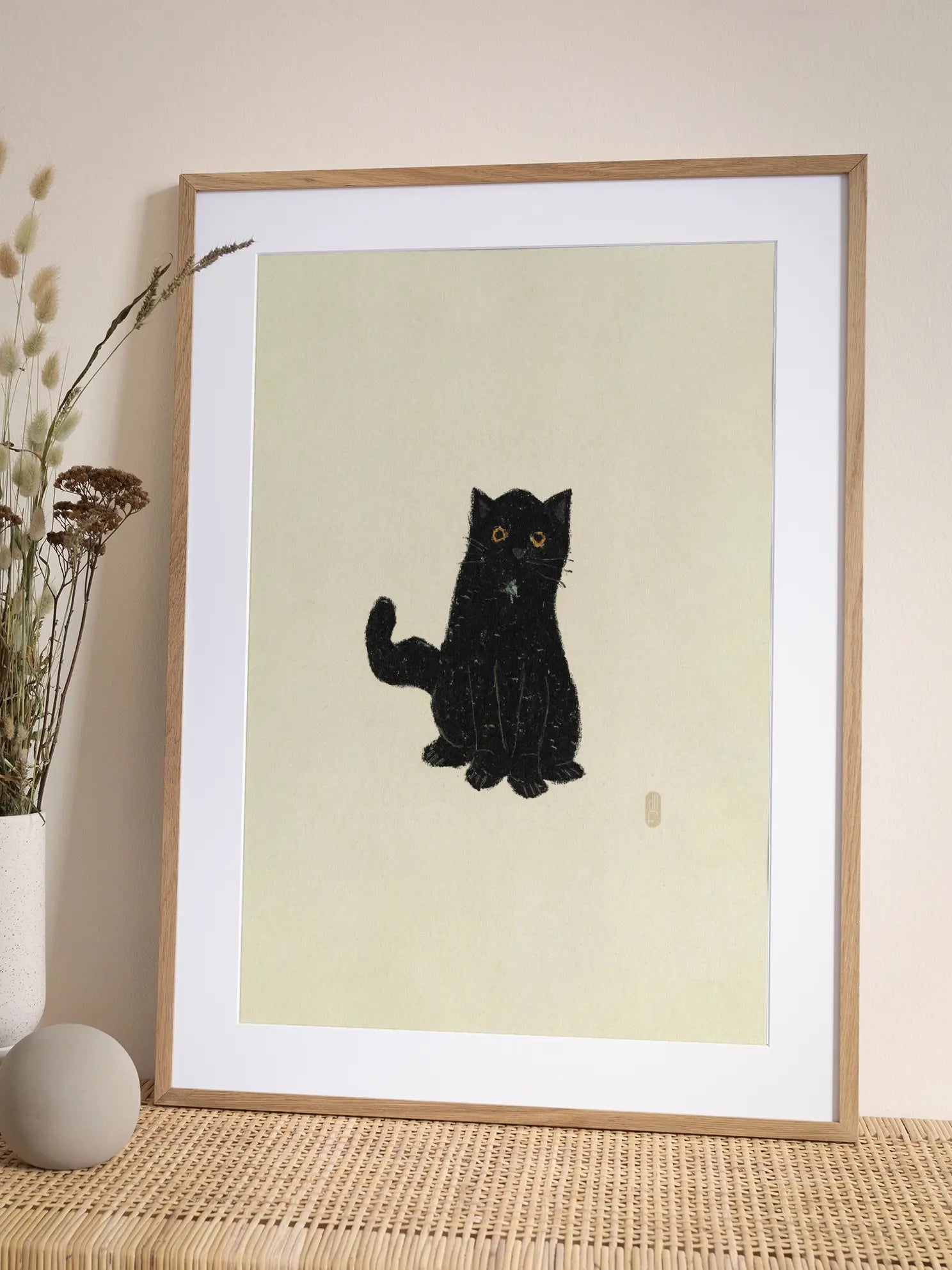 Black Minimalist Cat Poster
