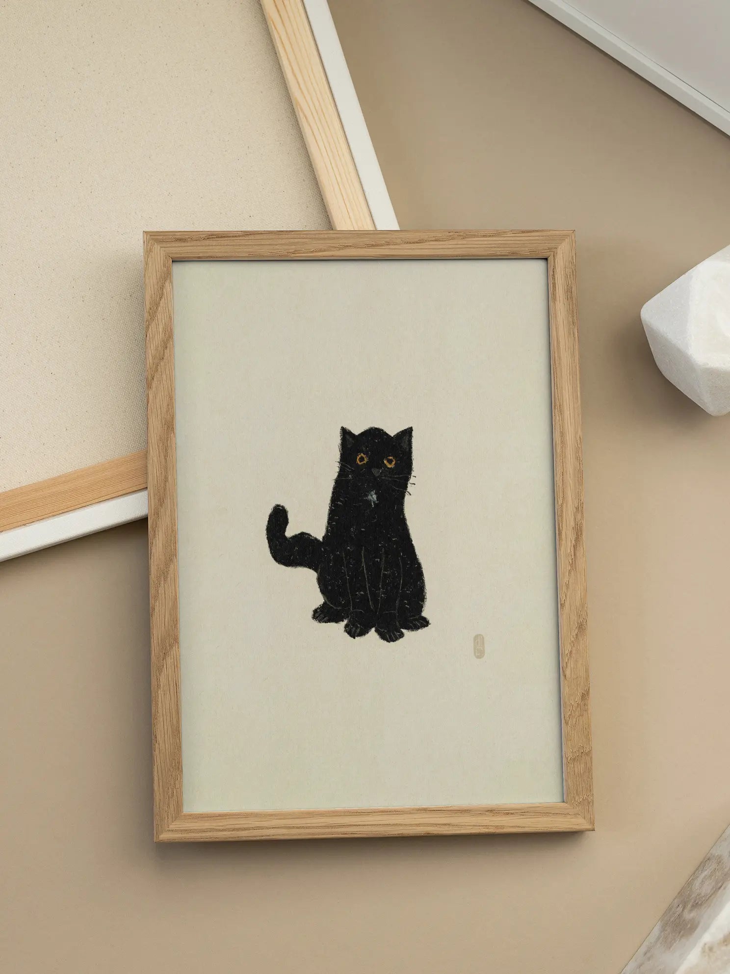 Black Minimalist Cat Poster