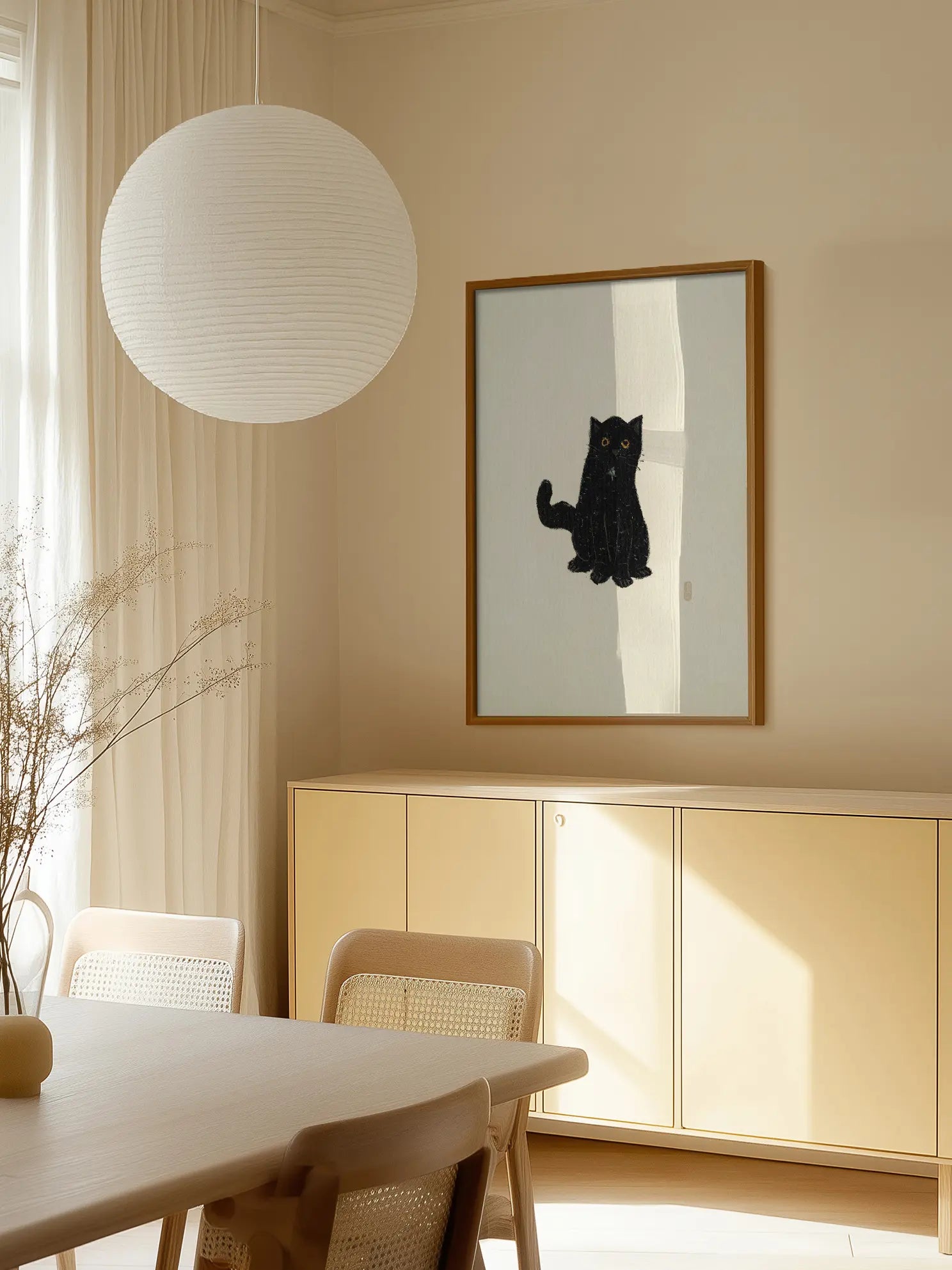 Black Minimalist Cat Poster