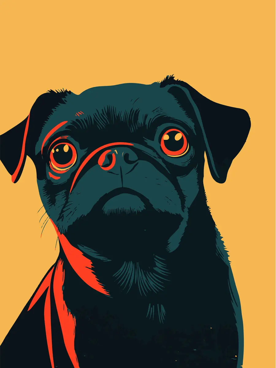 Black Pug Poster