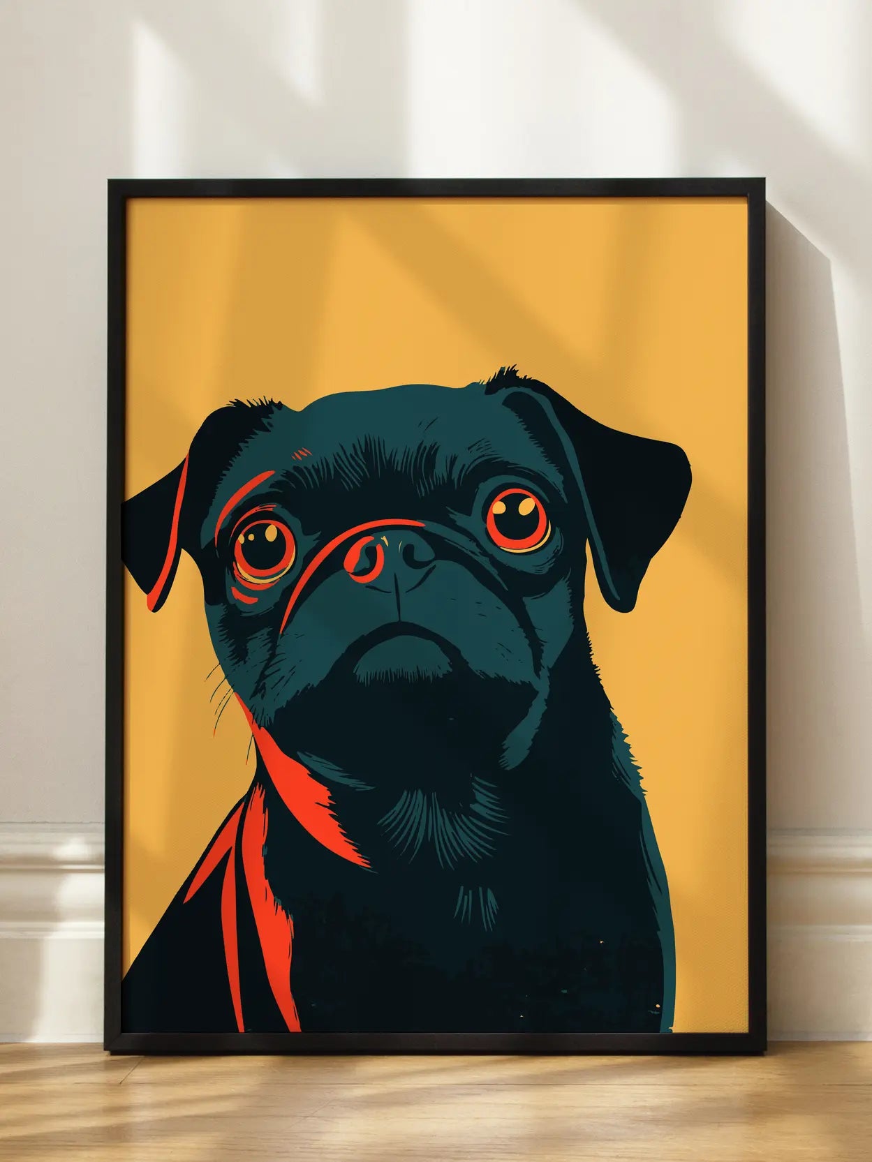Black Pug Poster
