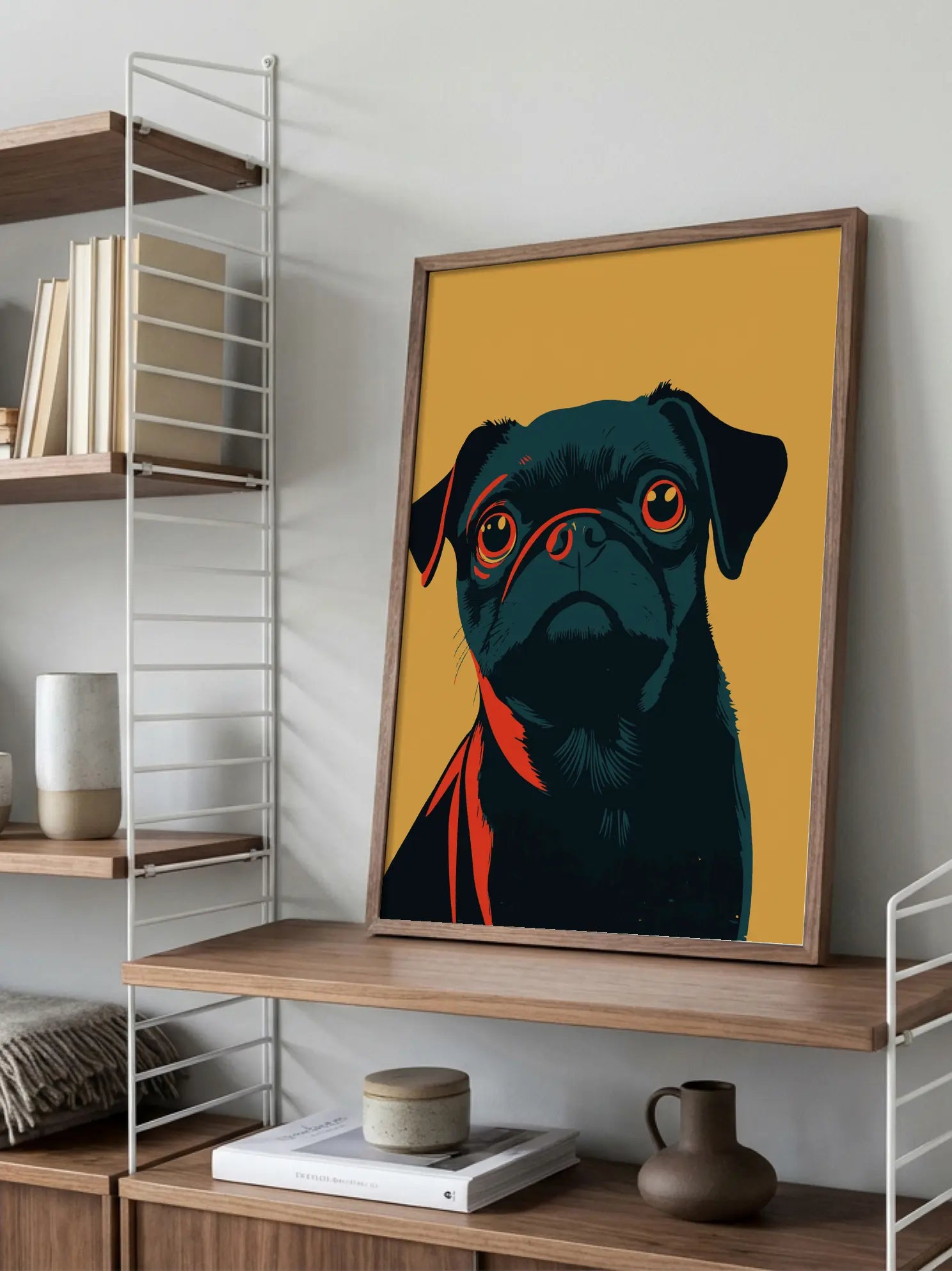 Black Pug Poster