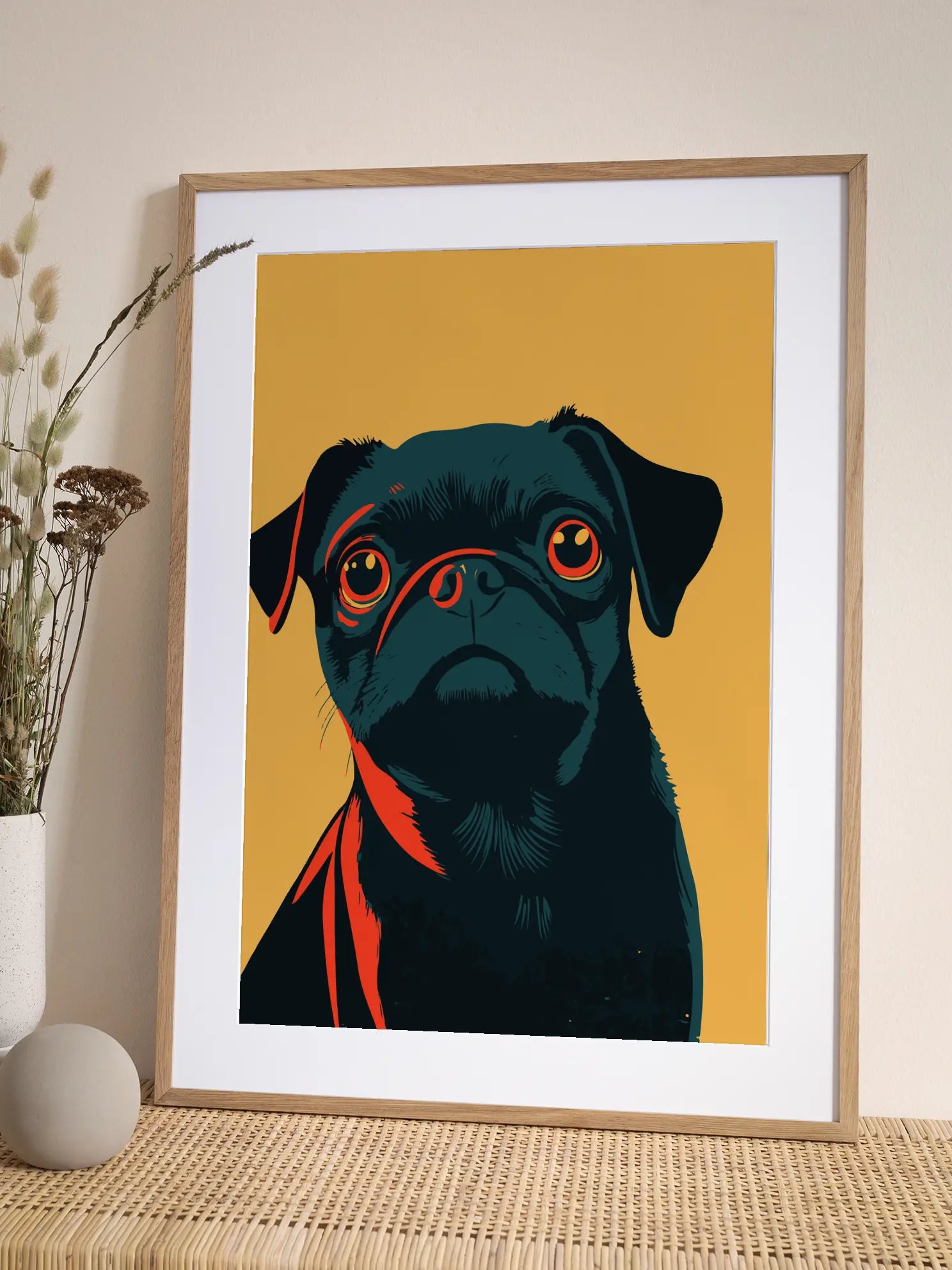 Black Pug Poster