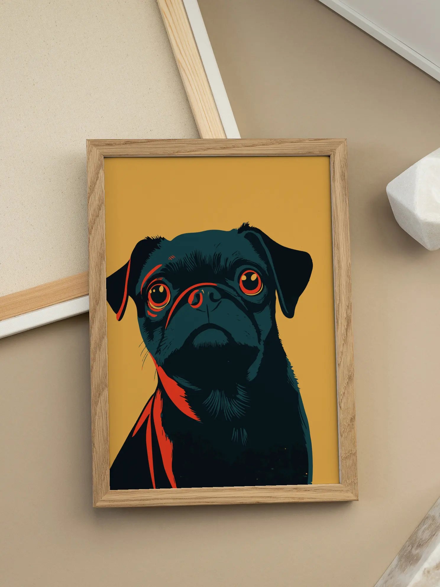 Black Pug Poster