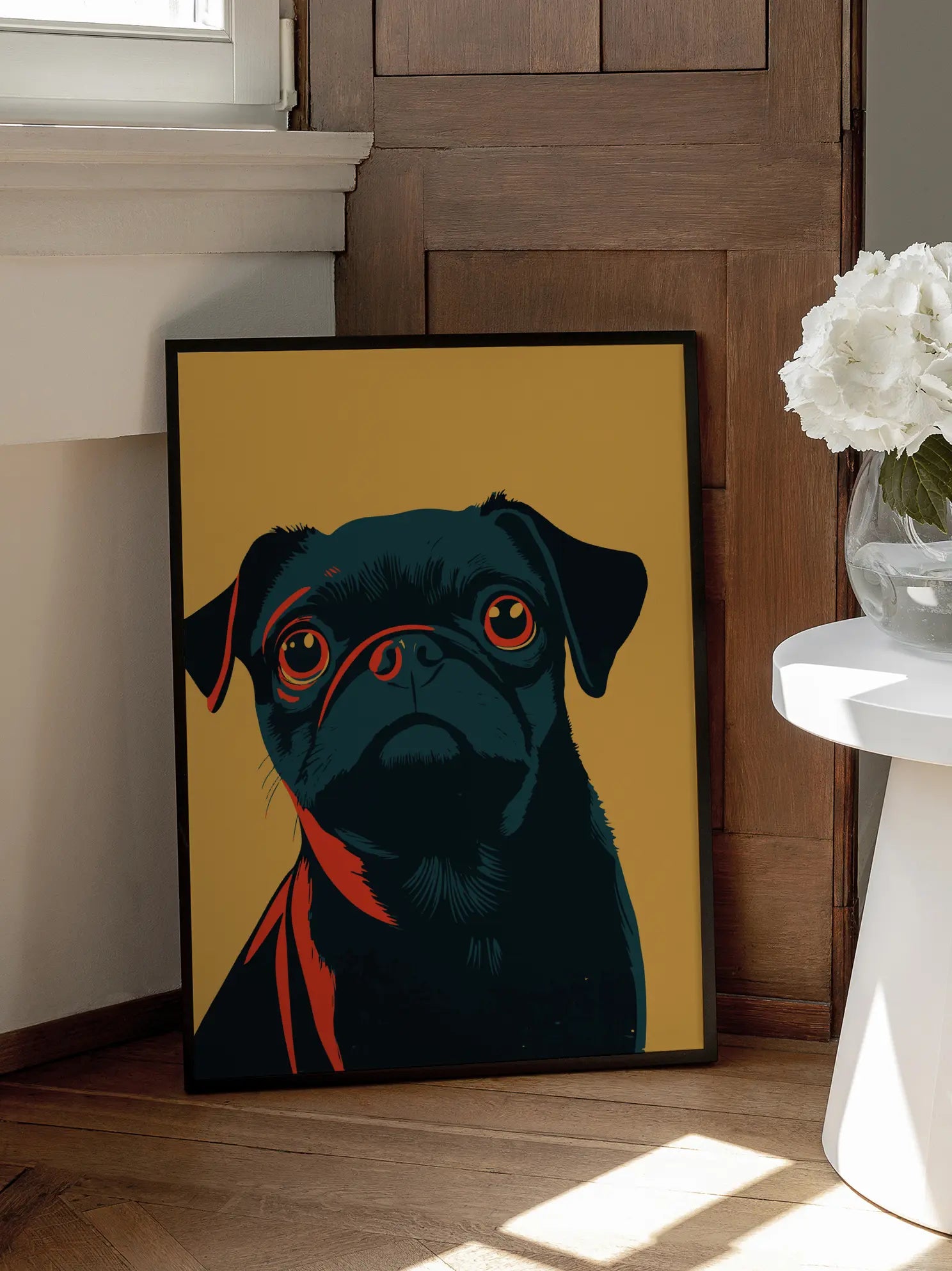 Black Pug Poster