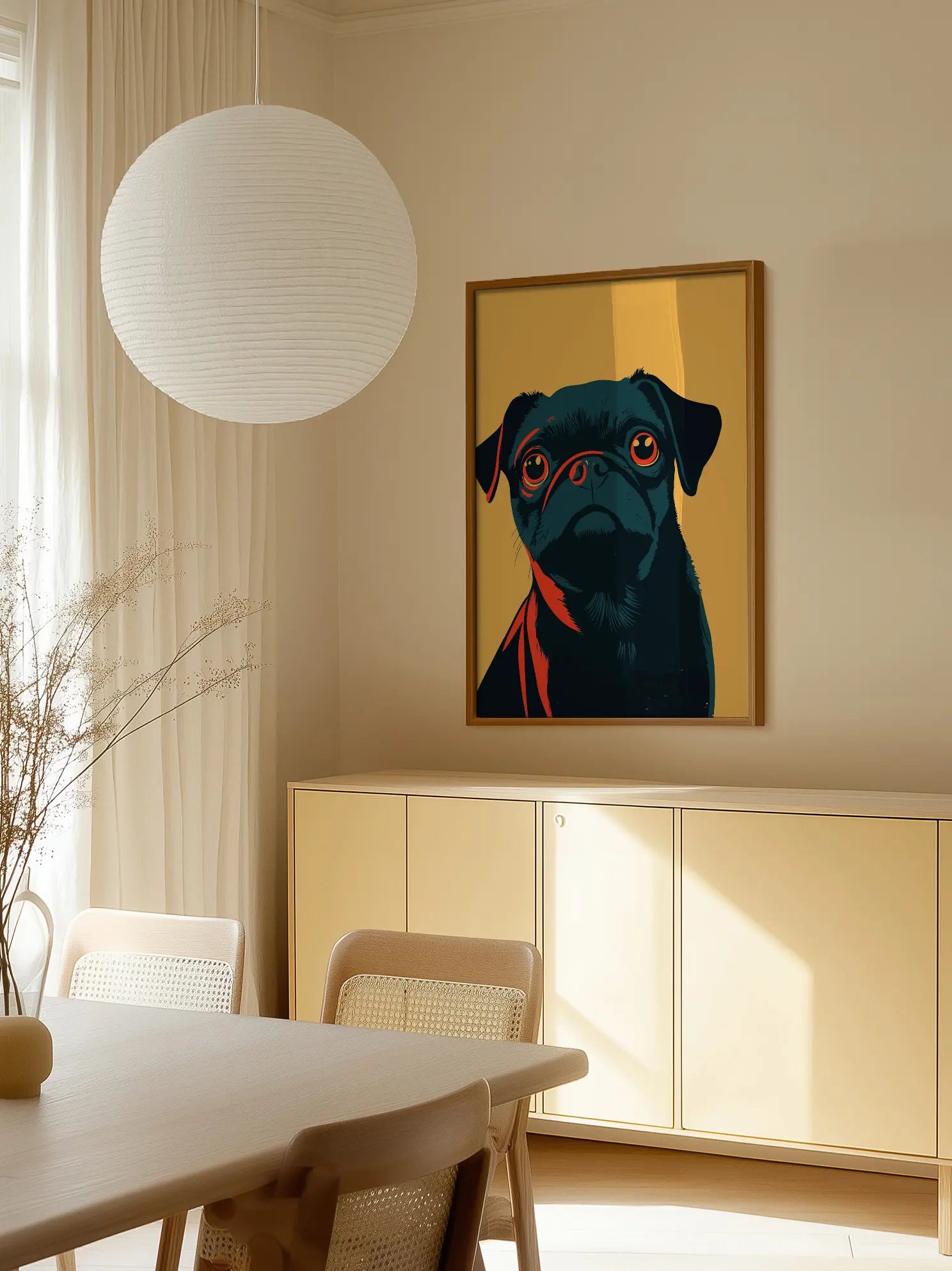 Black Pug Poster