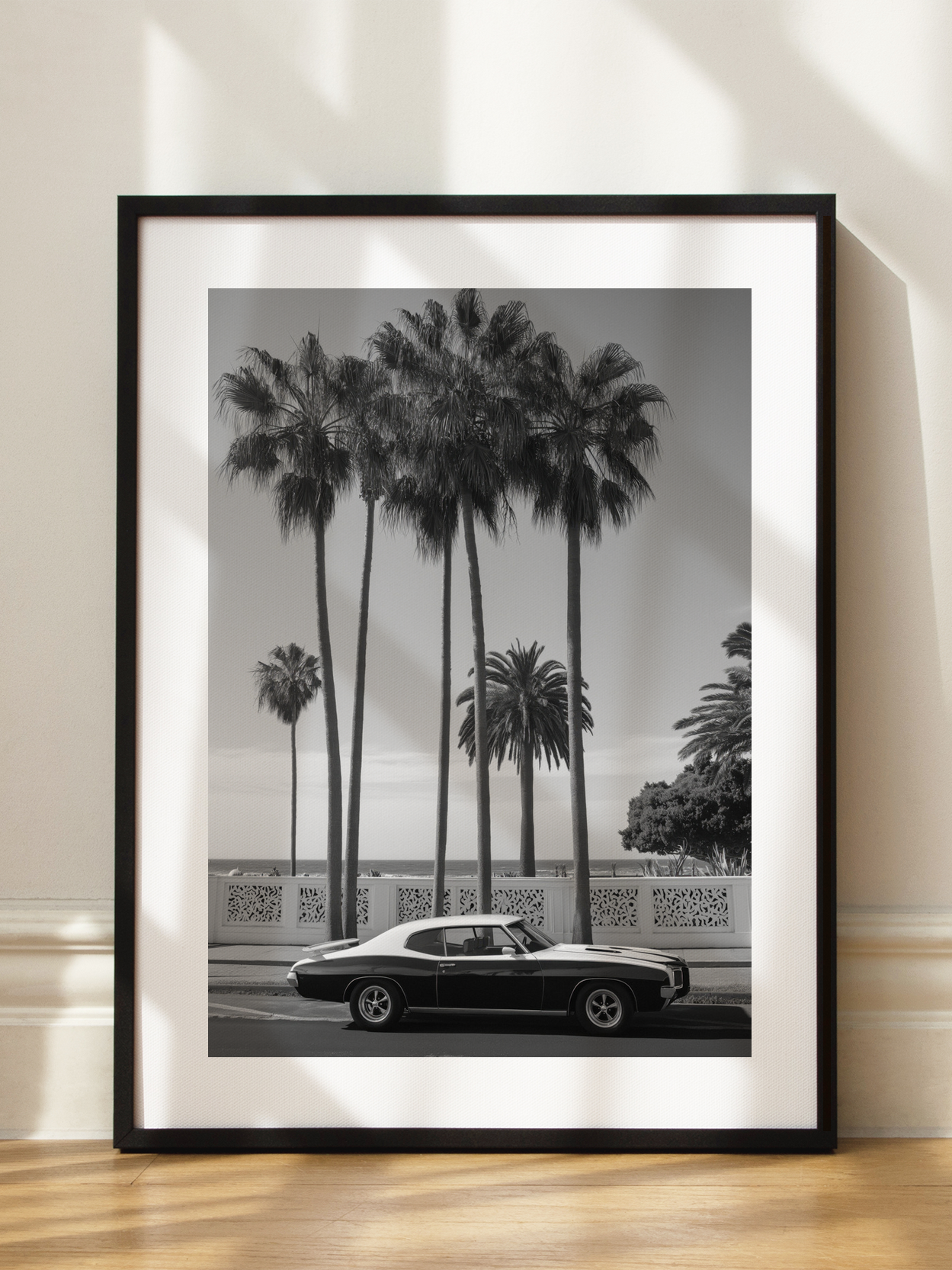 Black and White Classic Car