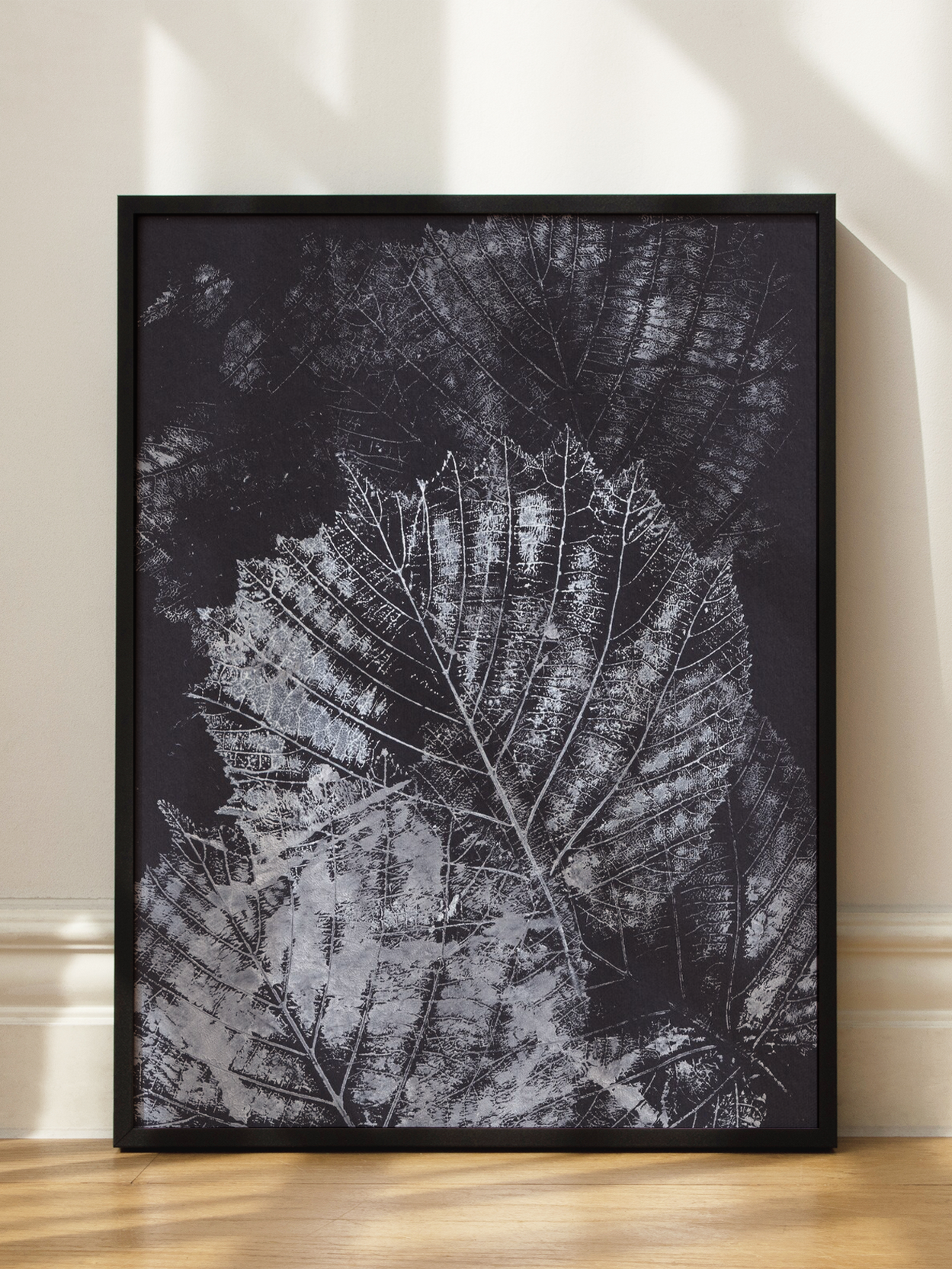 Black and White Leaves Poster
