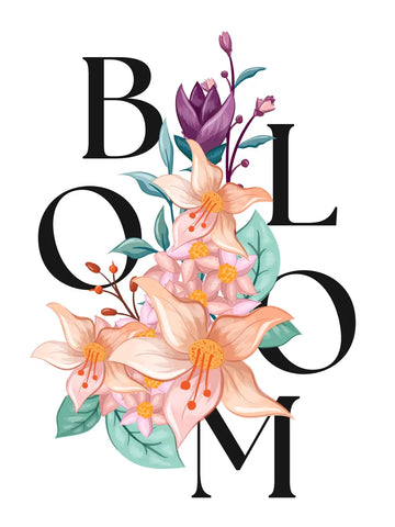 Detailreiche Illustration eines bunten Wildblumenstraußes im Vintage Stil.