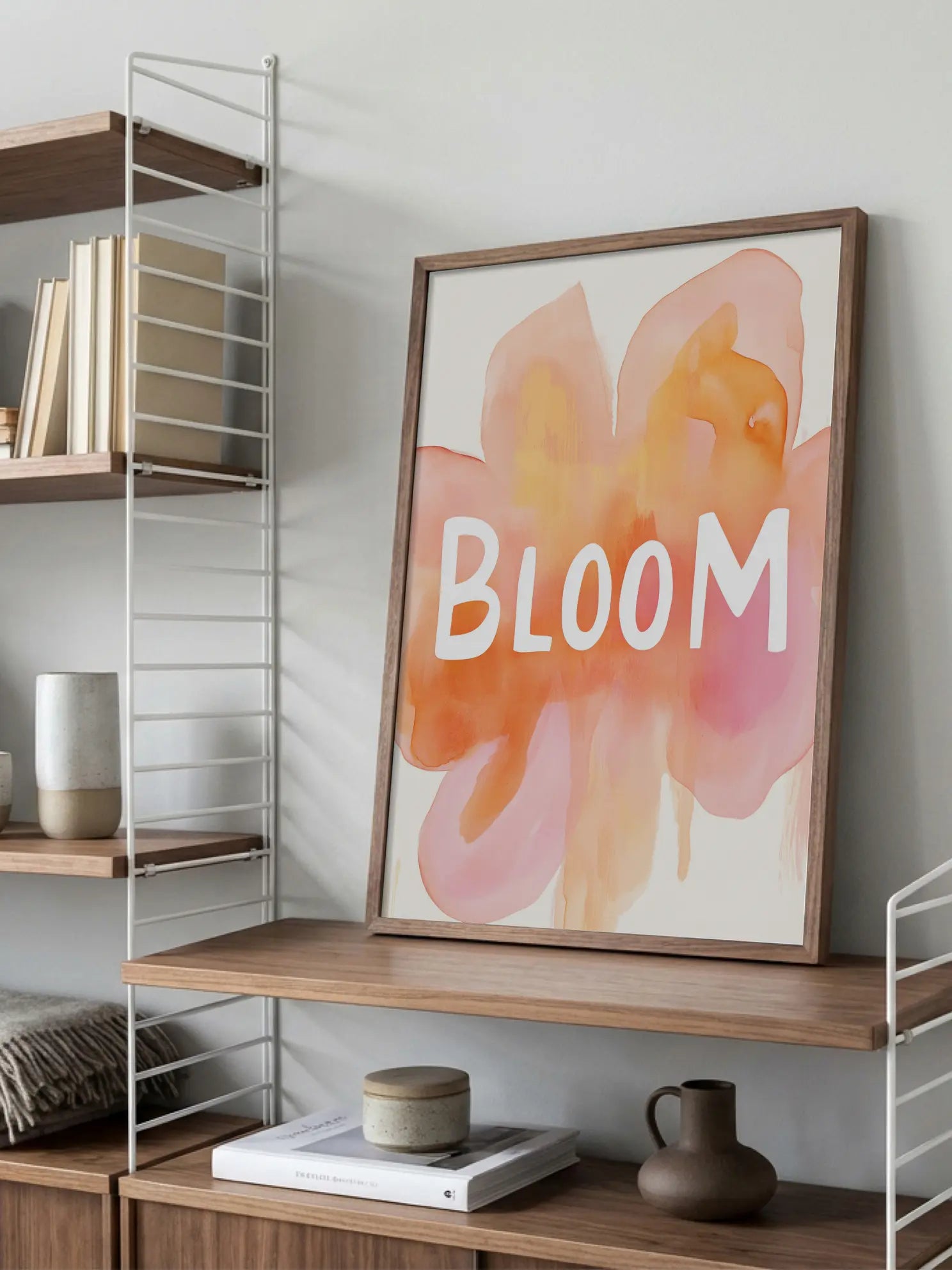 Bloom Text Abstract Flower Poster