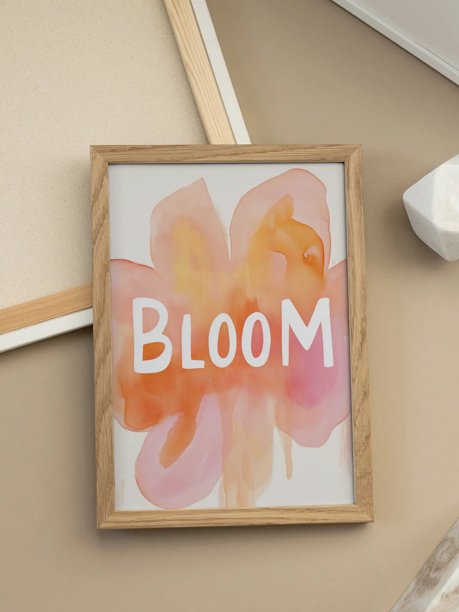 Bloom Text Abstract Flower Poster