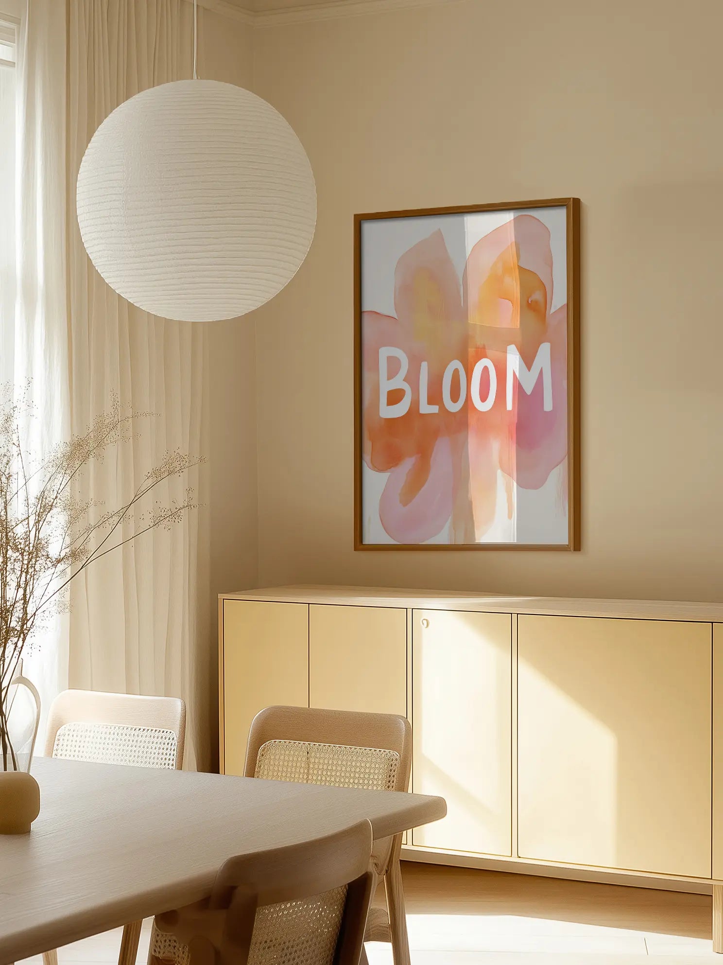 Bloom Text Abstract Flower Poster