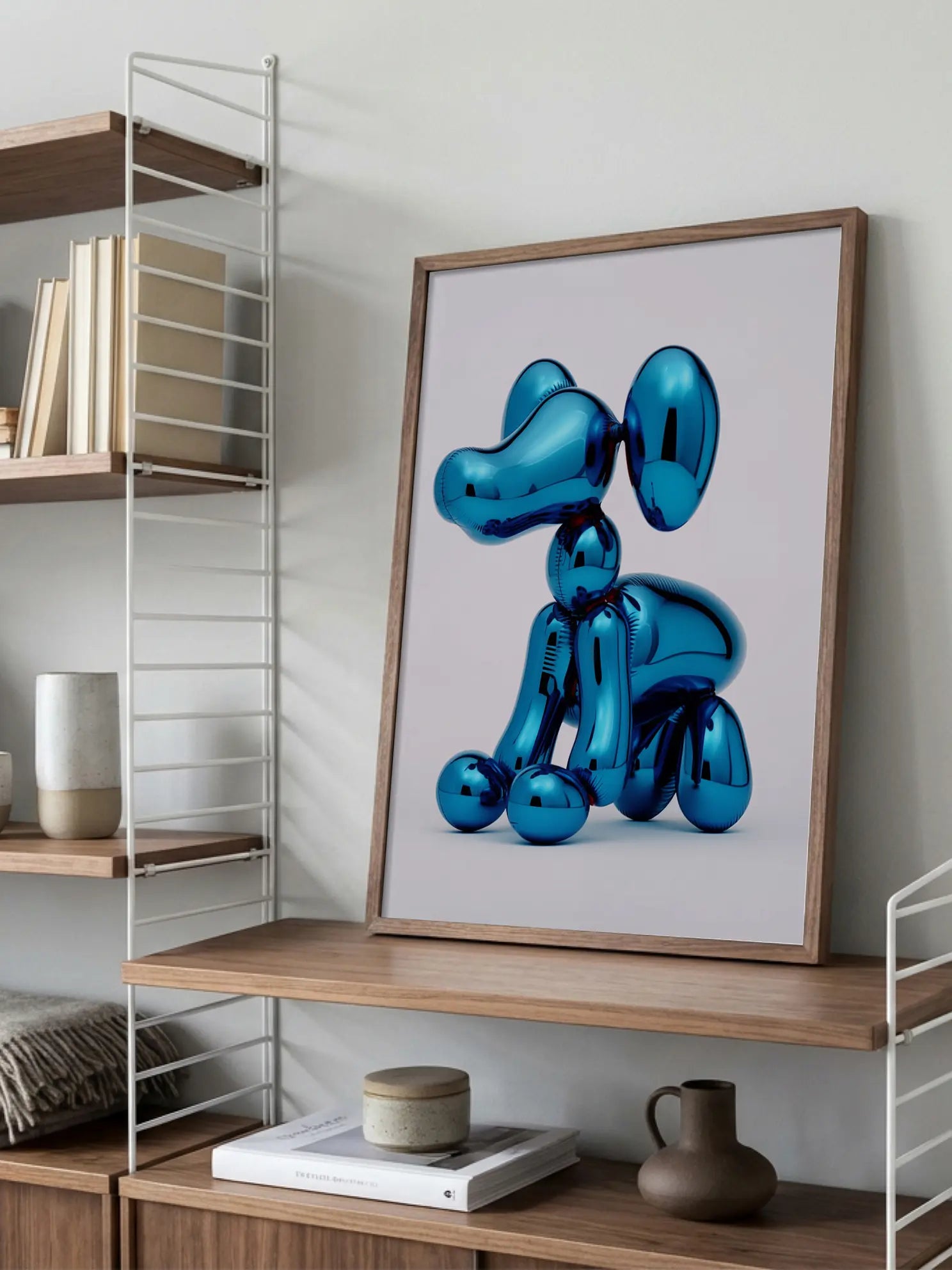 Blue Balloon Dog Poster