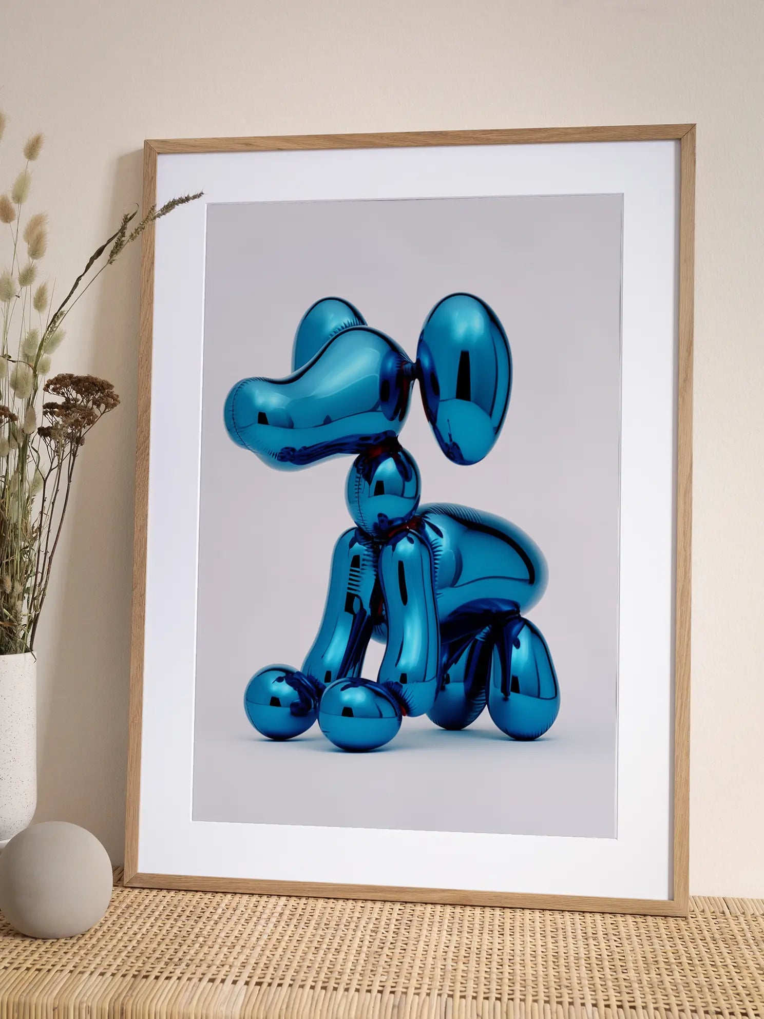 Blue Balloon Dog Poster