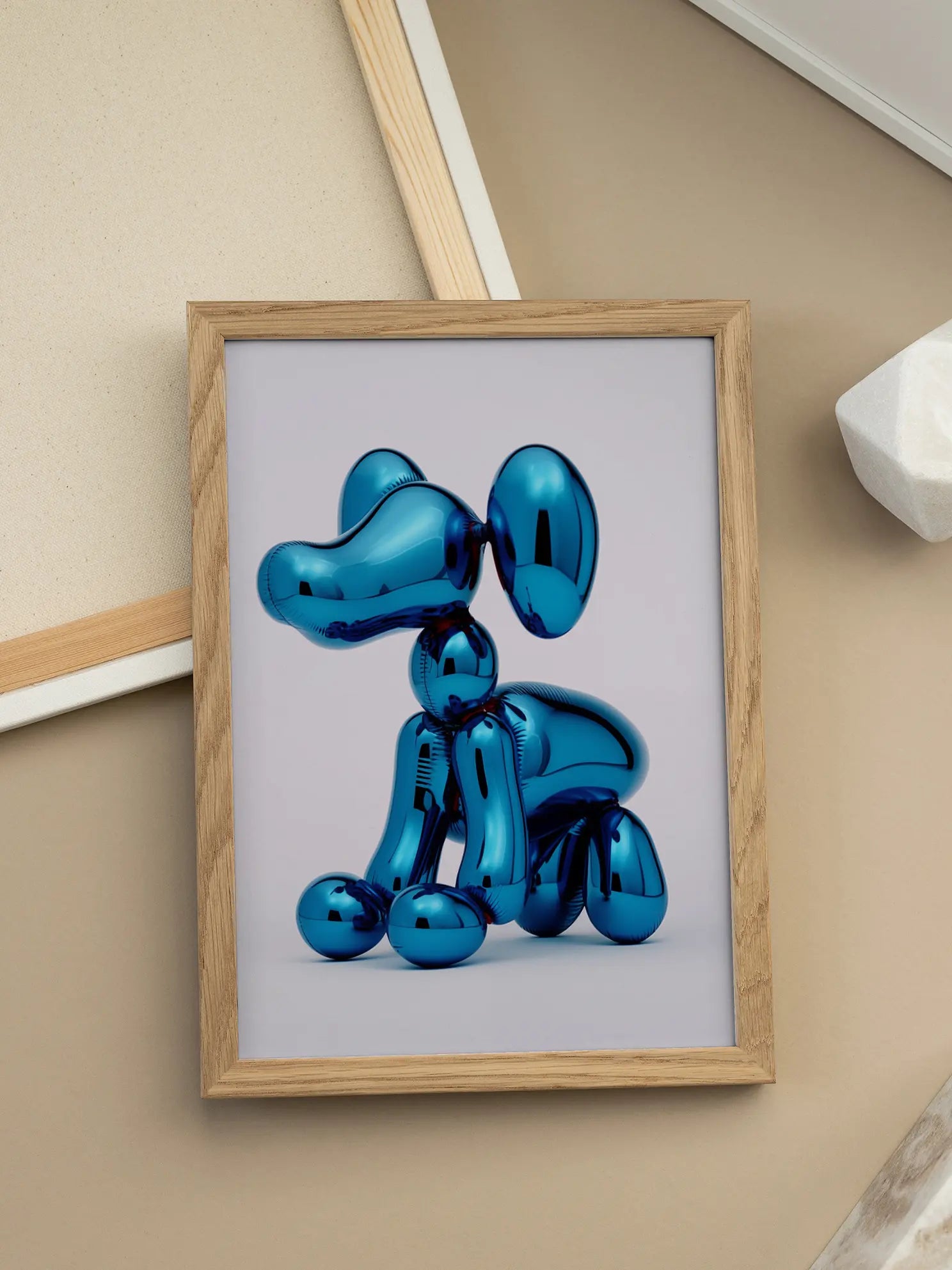 Blue Balloon Dog Poster
