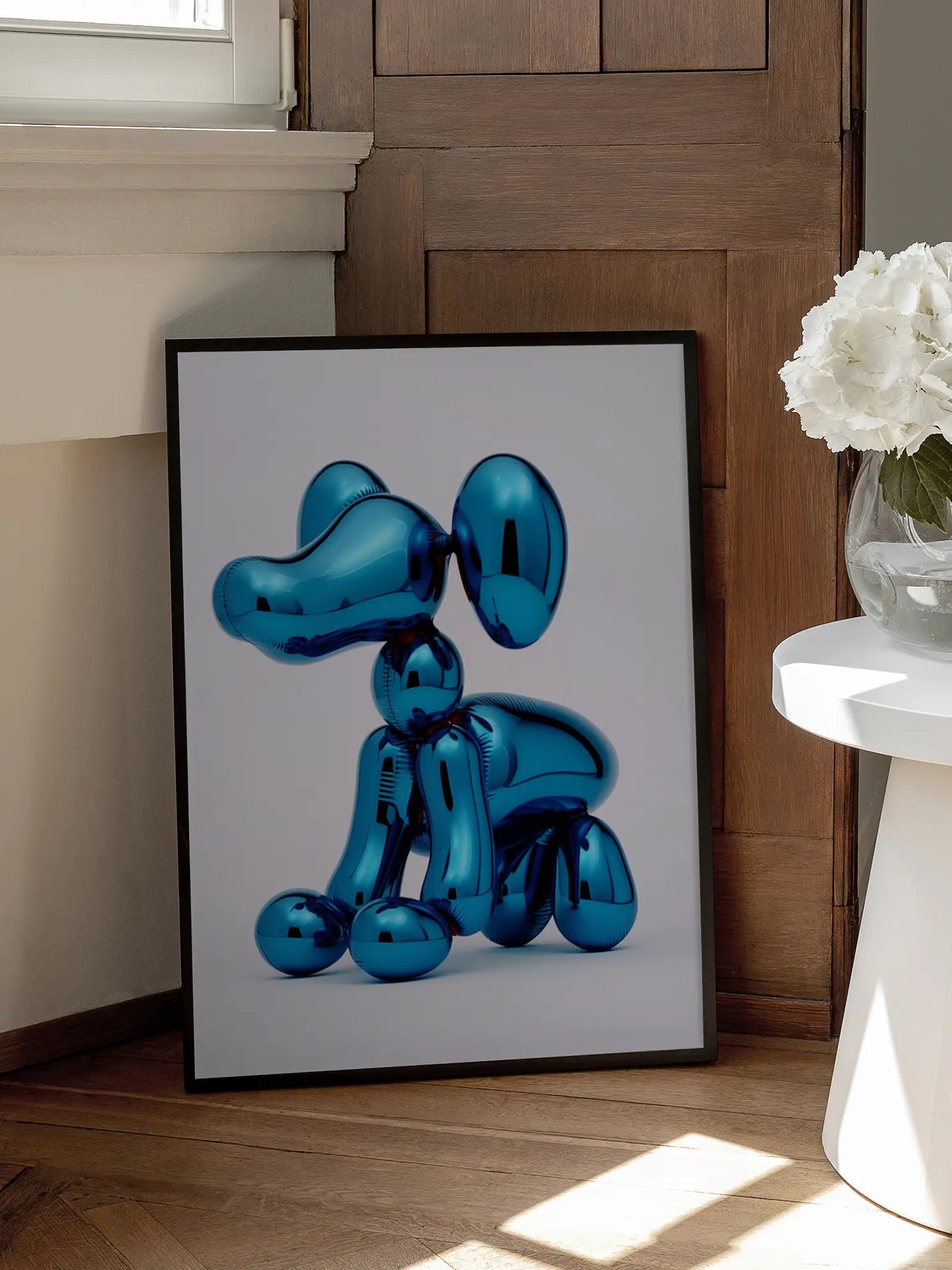 Blue Balloon Dog Poster