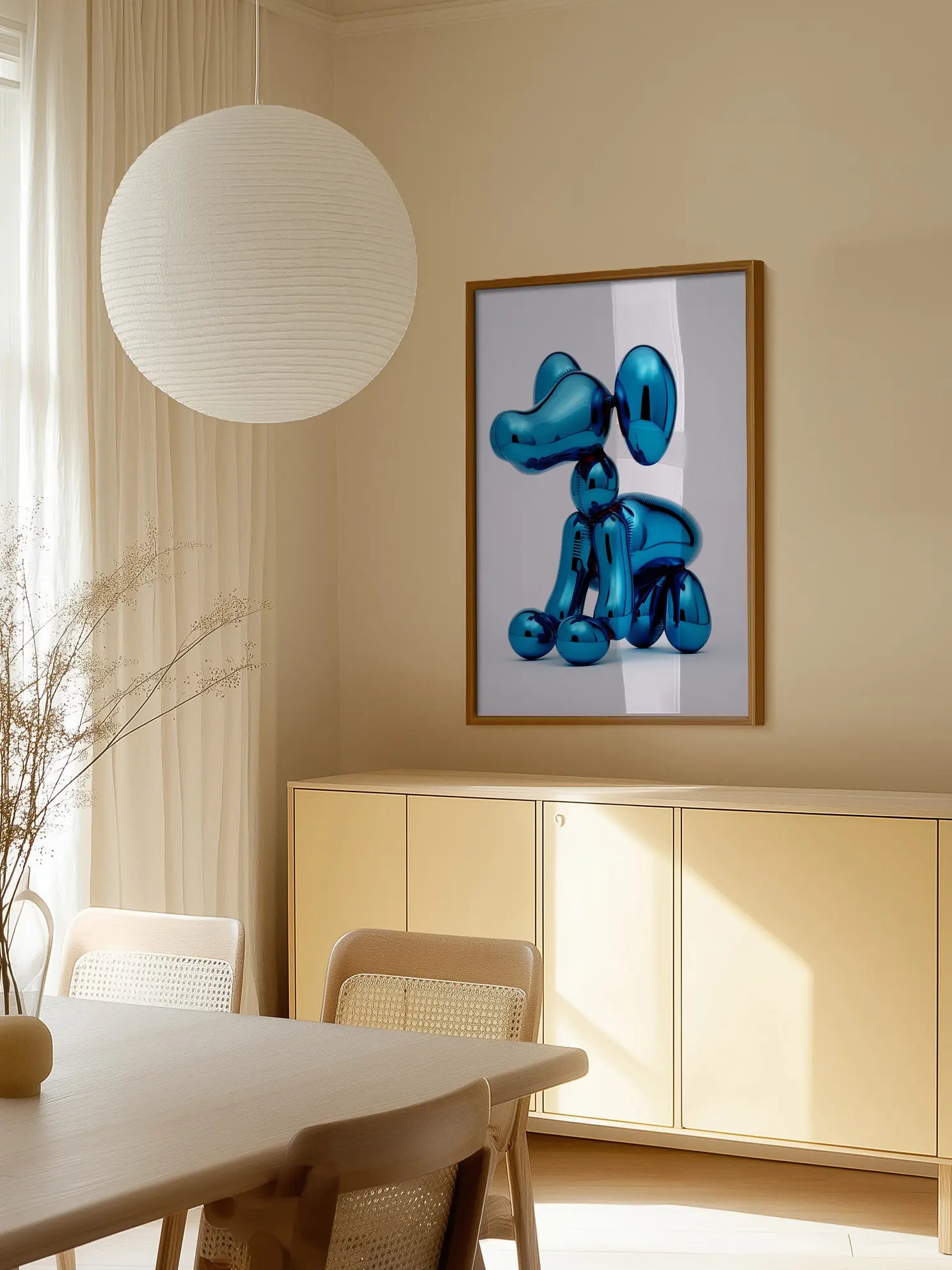 Blue Balloon Dog Poster