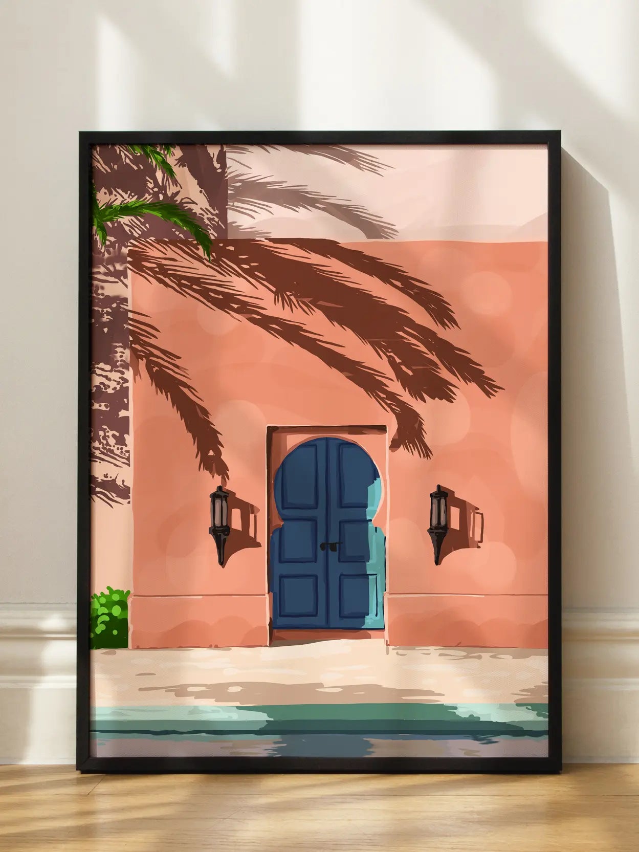 Blue Door In Terracotta Wall Poster