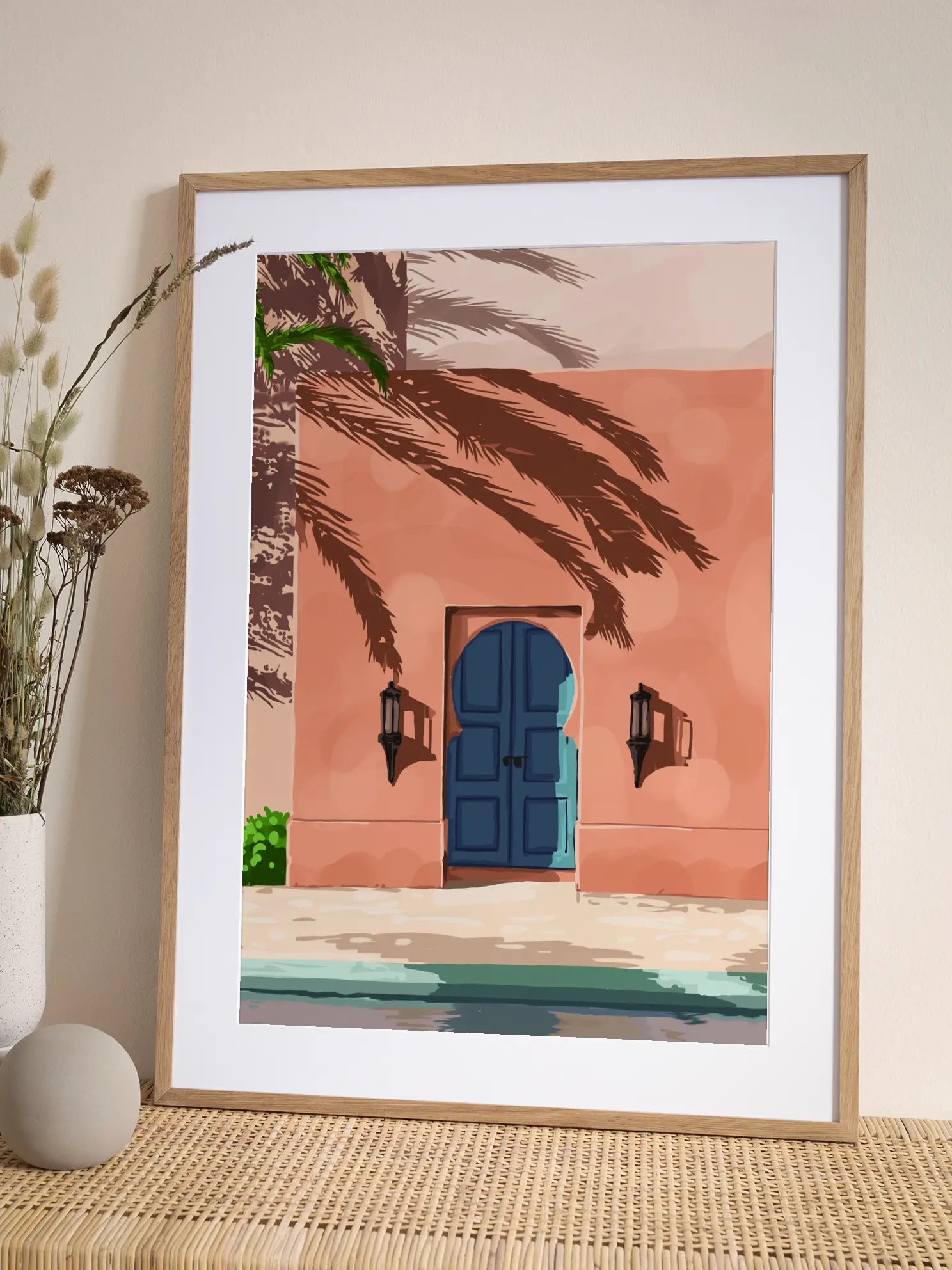 Blue Door In Terracotta Wall Poster