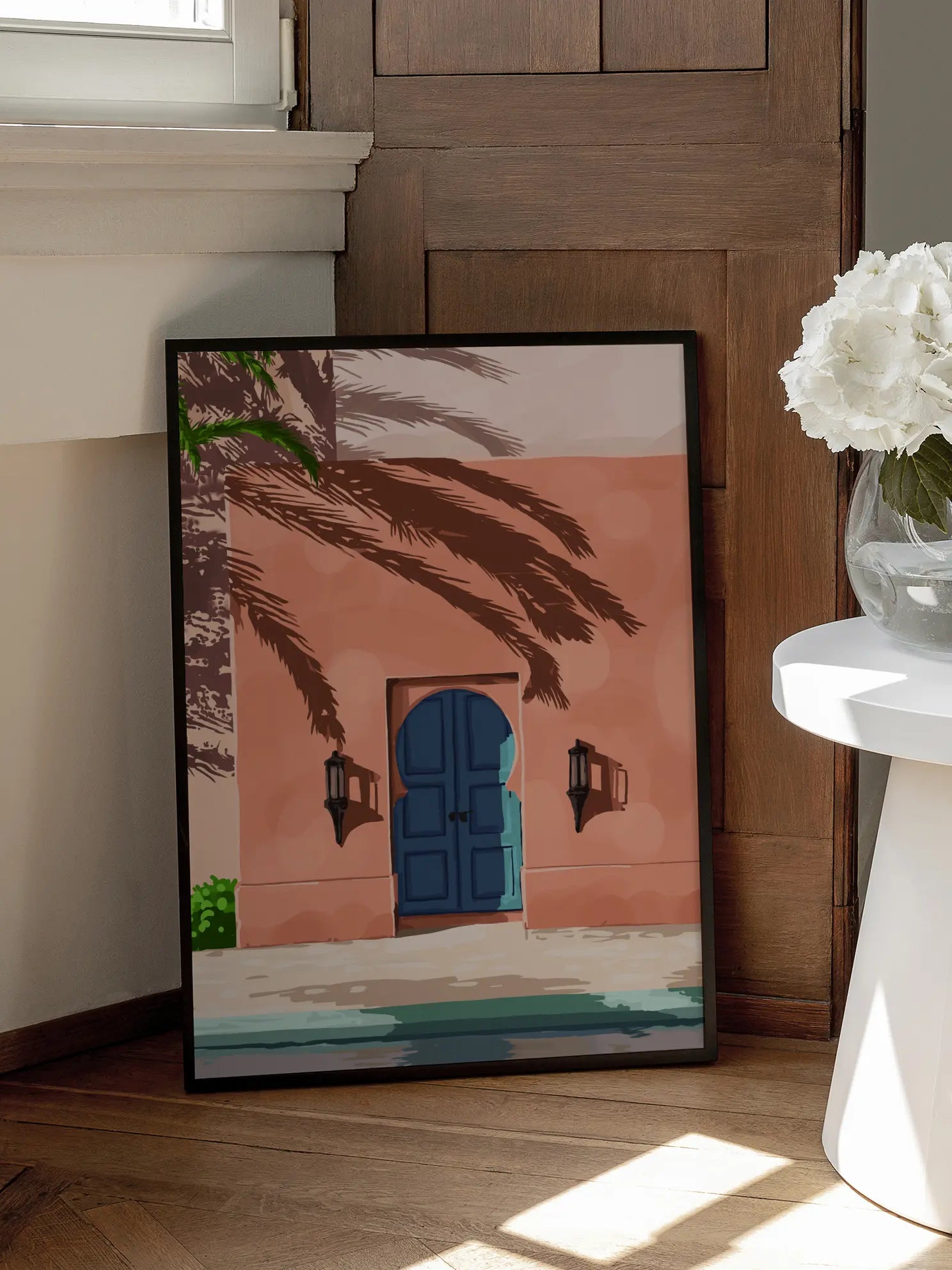Blue Door In Terracotta Wall Poster