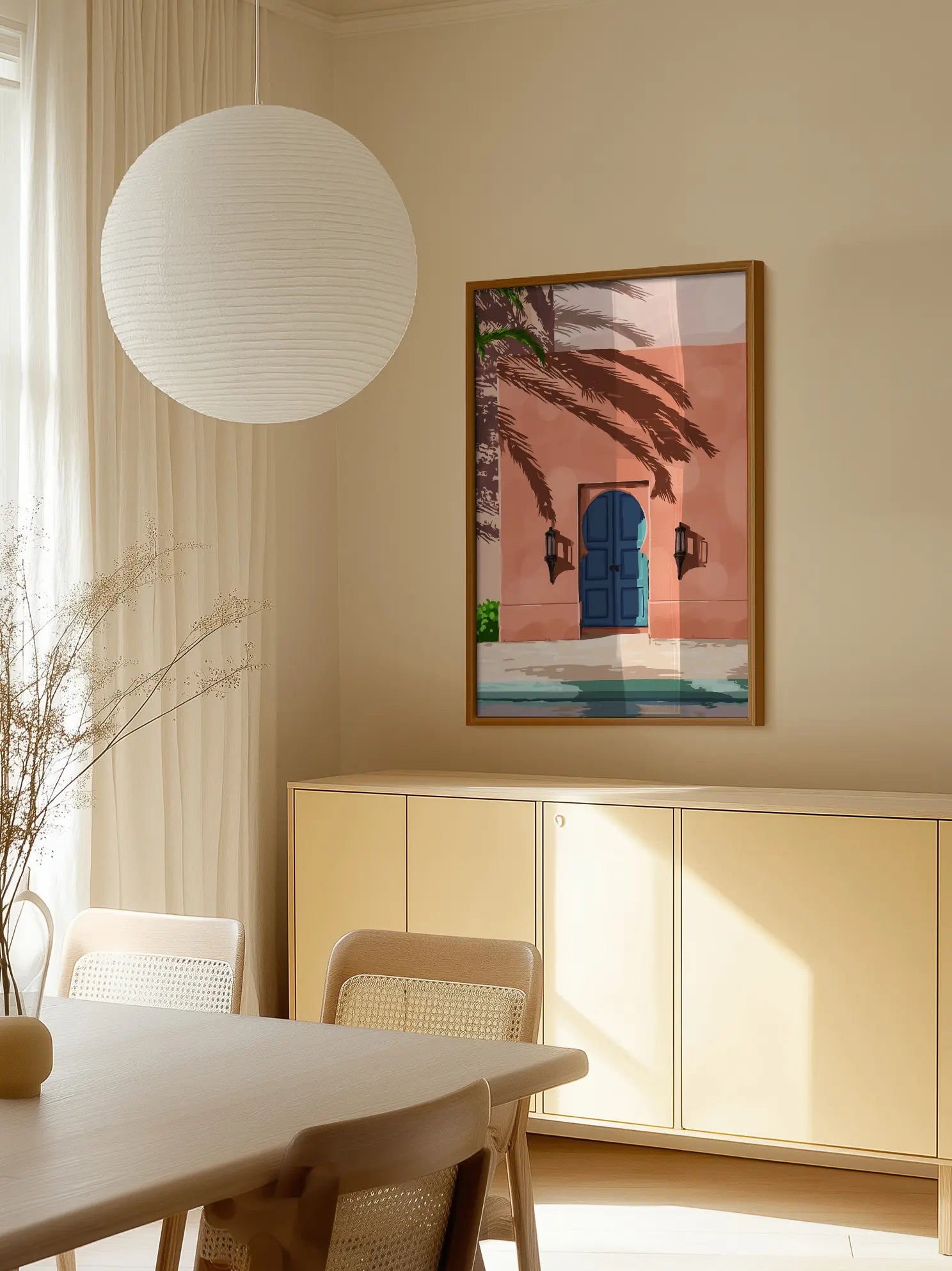 Blue Door In Terracotta Wall Poster