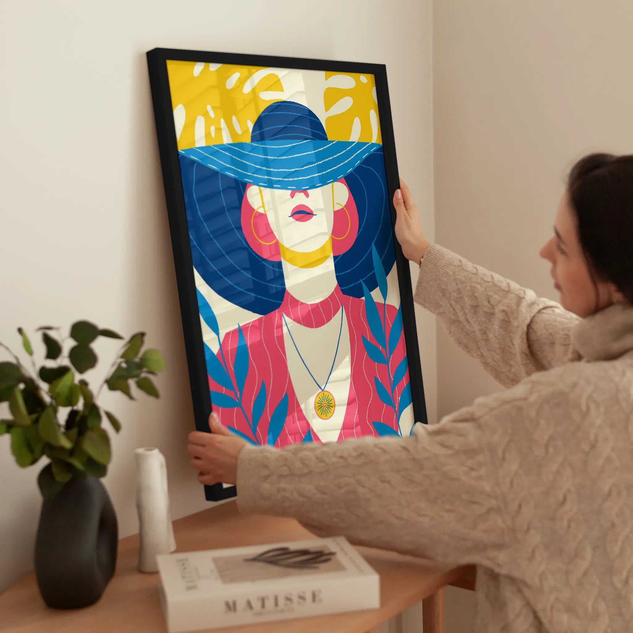 Blue Striped Hat wird aufgehängt