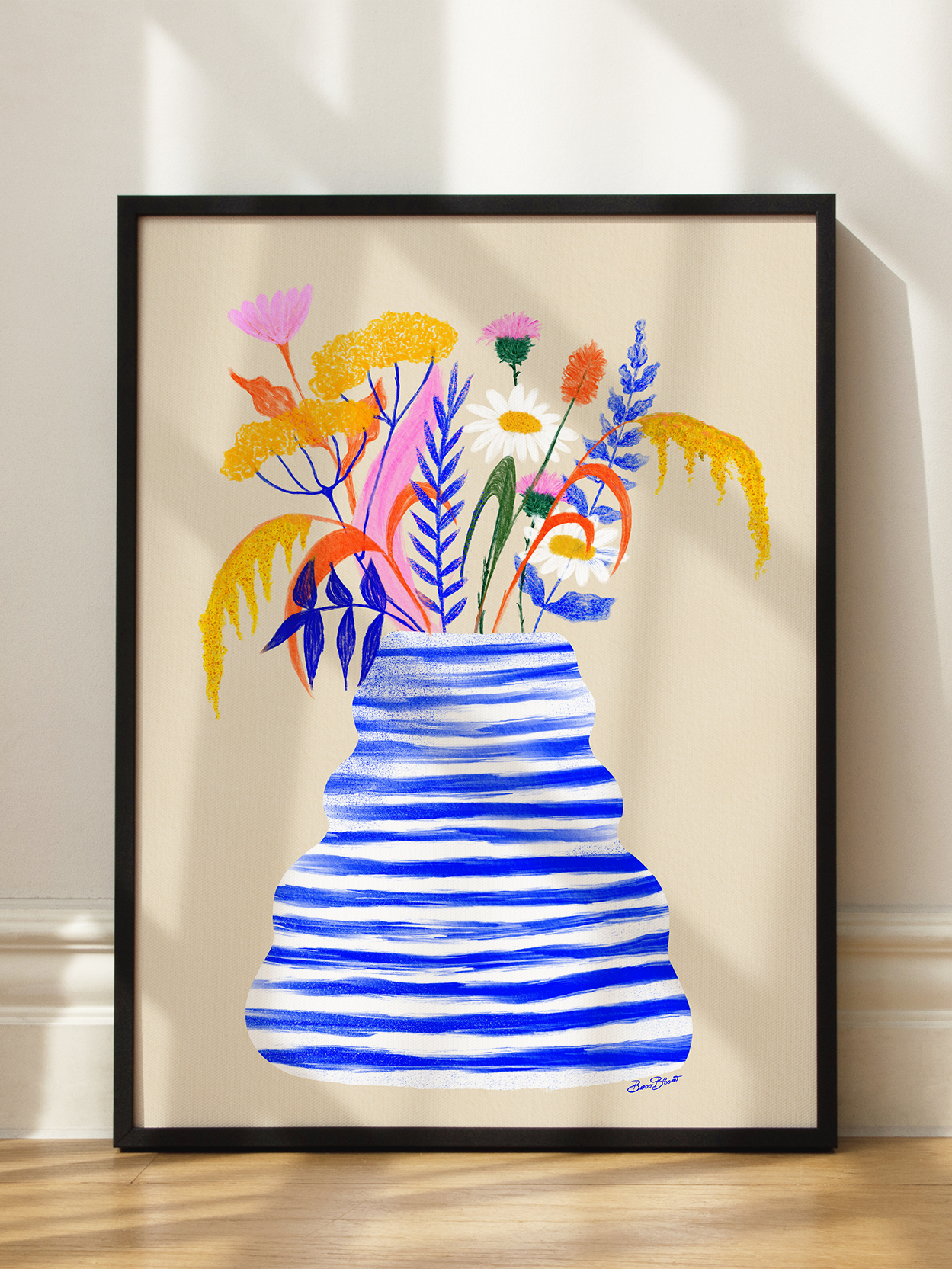 Blue Striped Vase