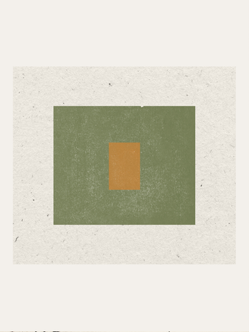 Grafik mit einem großen grünen Rechteck und einem kleineren braunen Rechteck auf beigem Hintergrund.