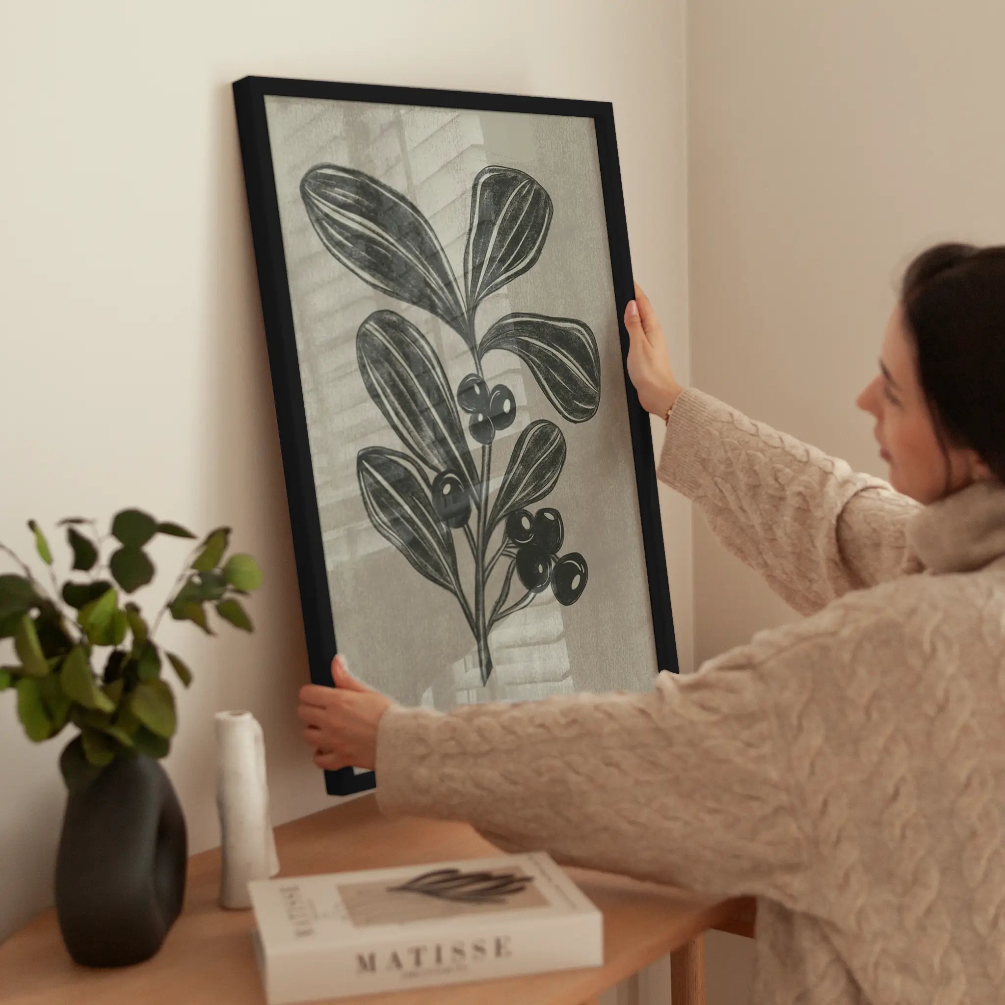 Botanic Sketch wird aufgehängt