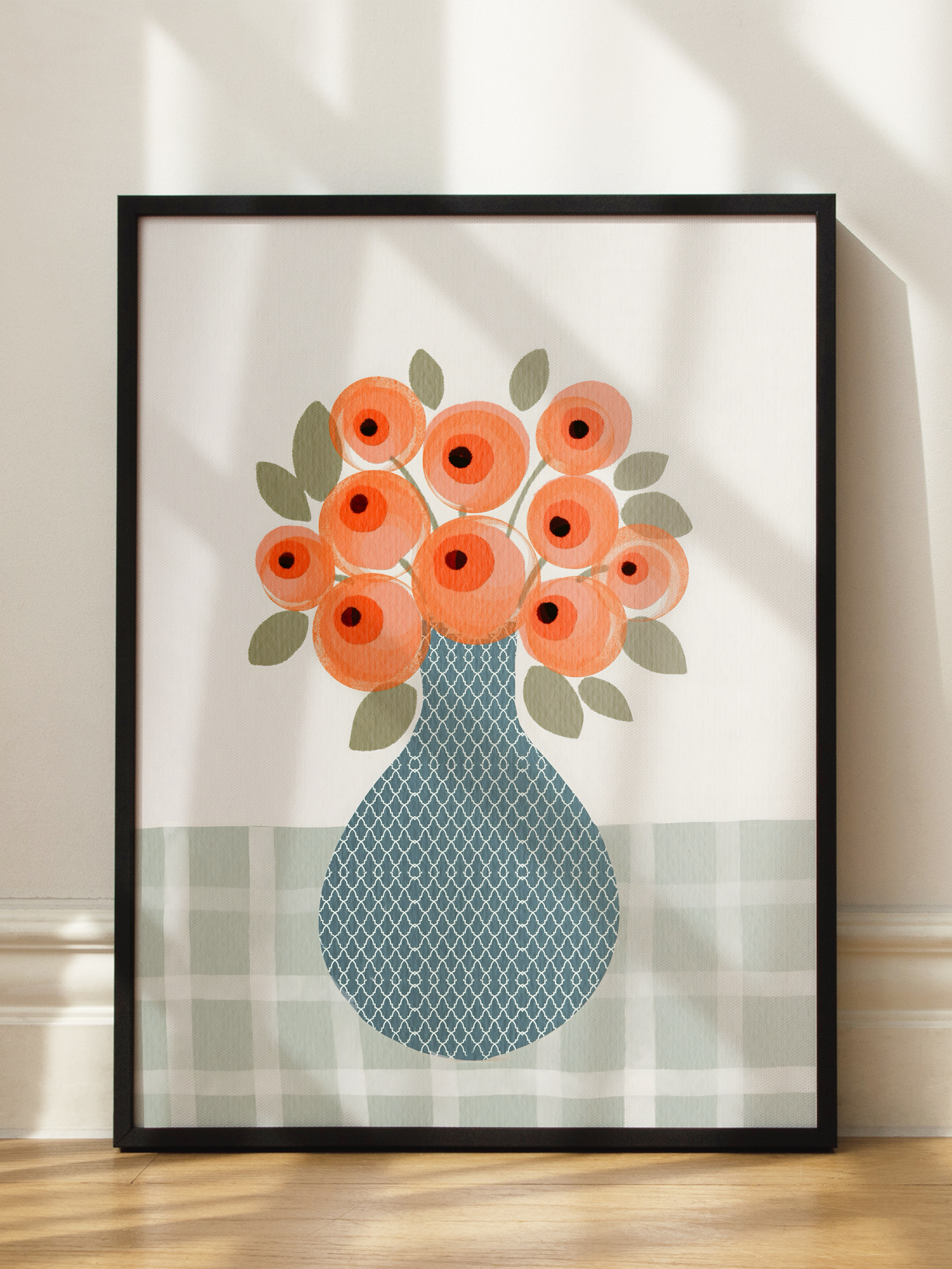 Bouquet on Checkered Table