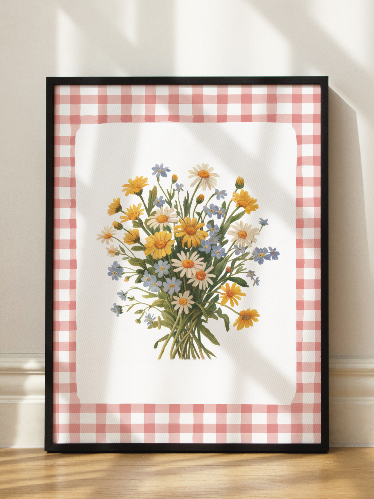 Bouquet on Gingham Poster