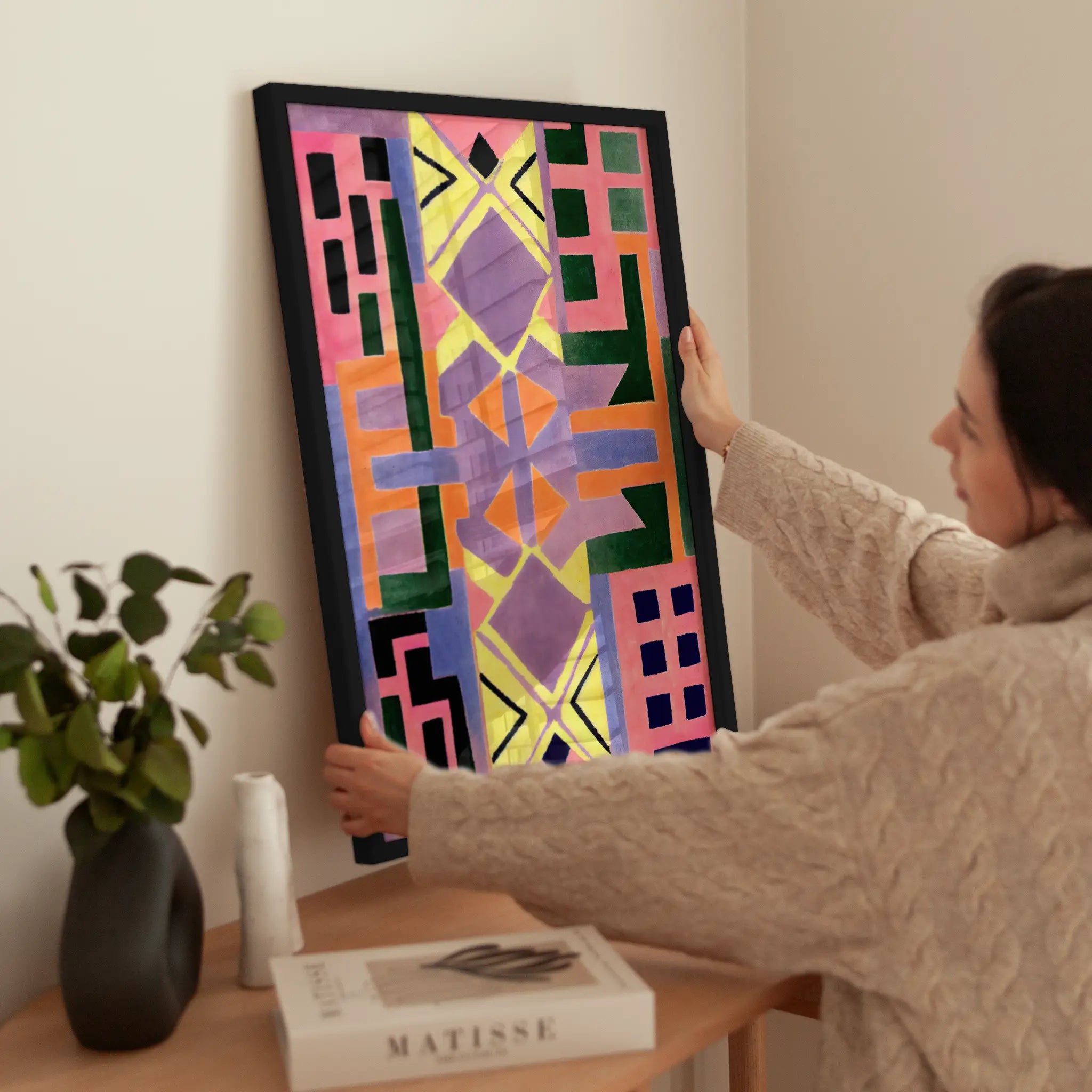 Bright Abstract Pattern wird aufgehängt