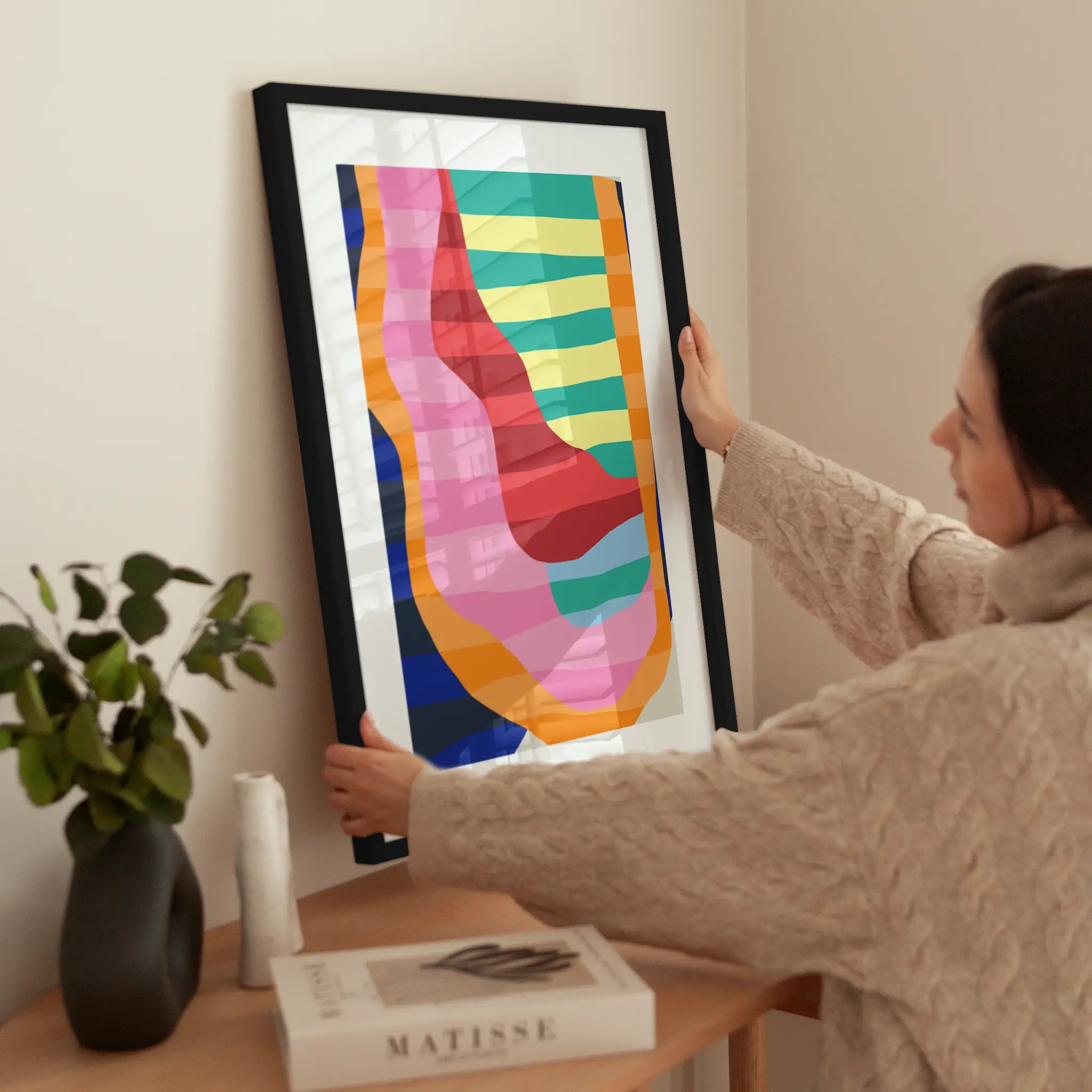 Bright Stripes wird aufgehängt