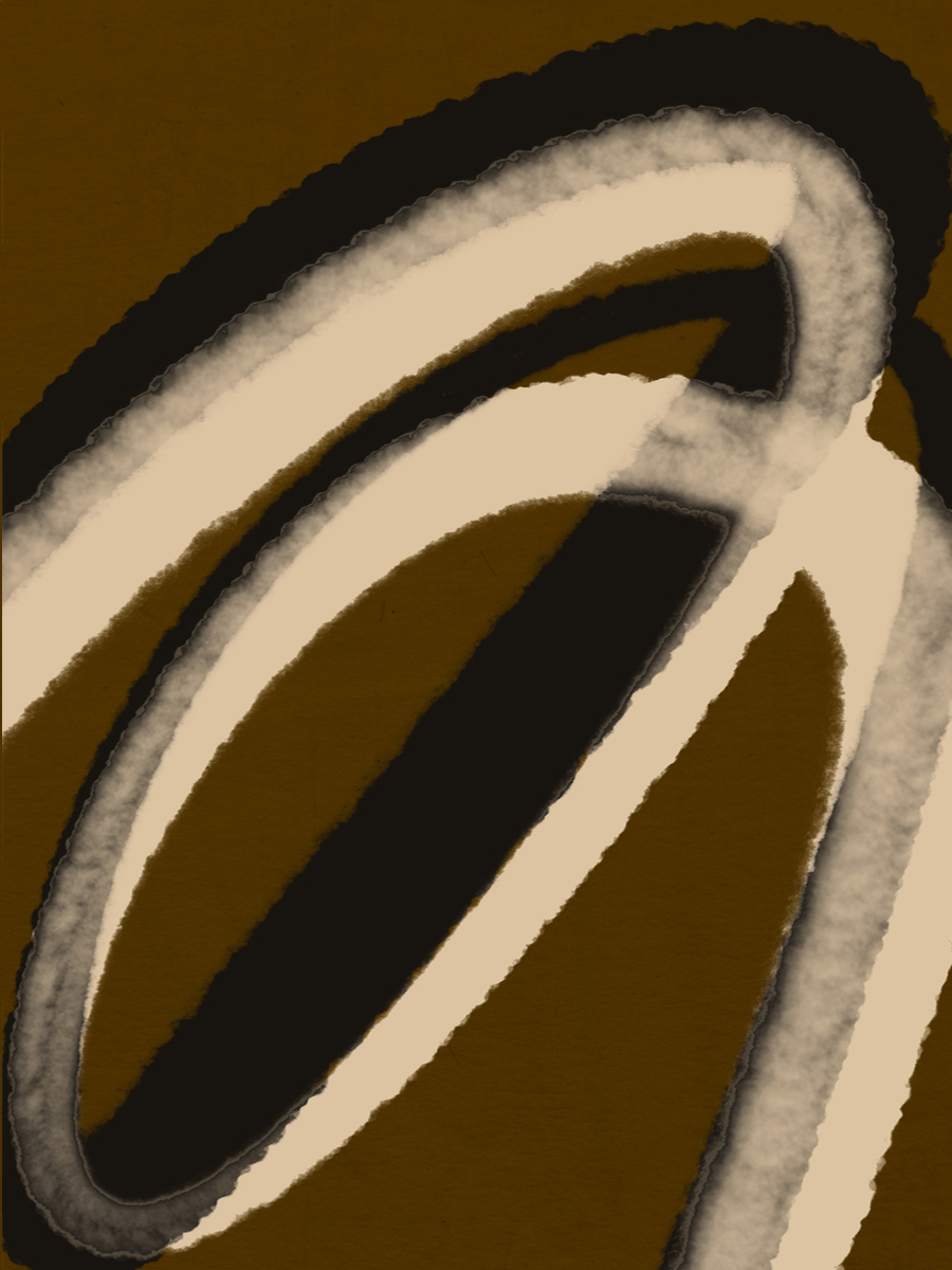 Abstrakte Bögen in Braun- und Beigetönen mit verschwommenem Effekt.