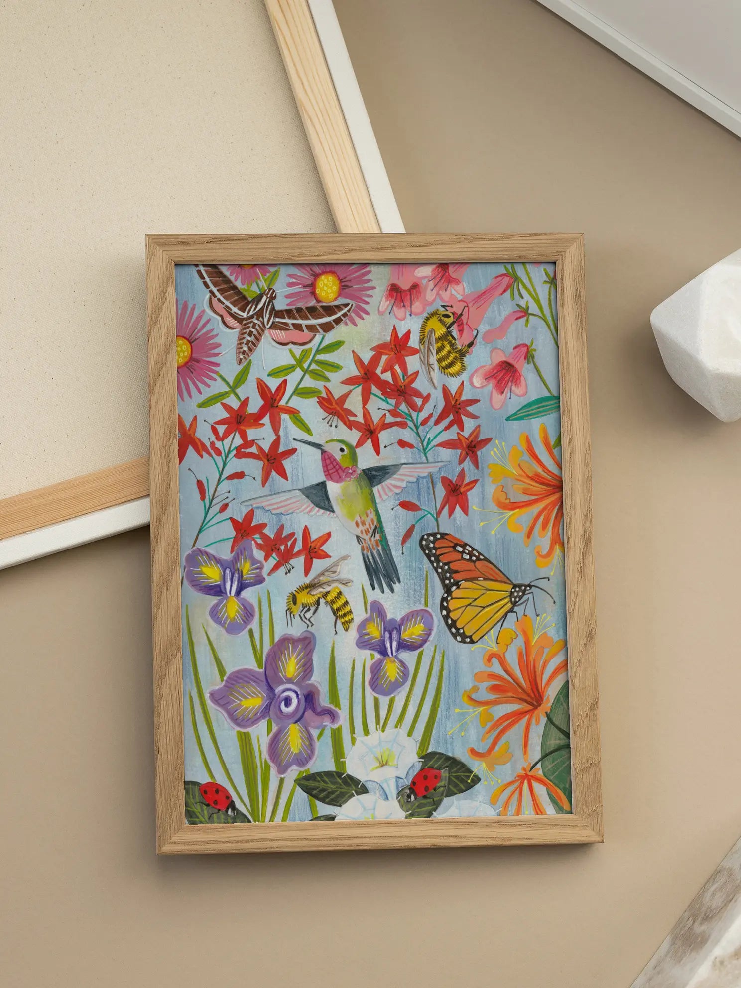 Butterflies Flowers Pattern Poster
