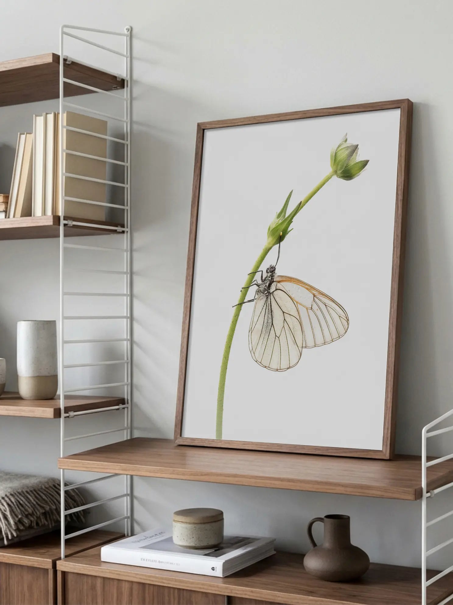 Butterfly Flower Stem Poster