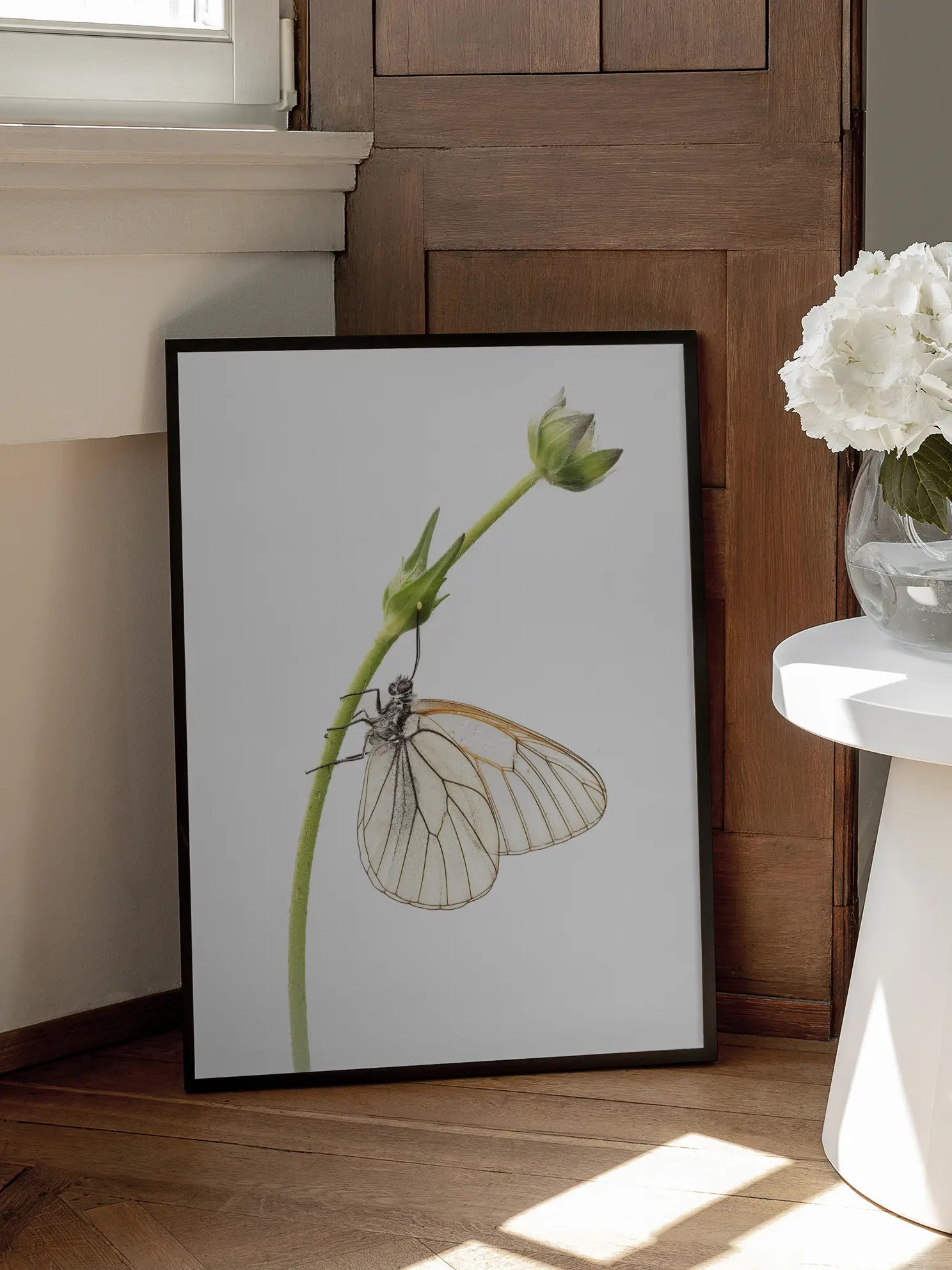 Butterfly Flower Stem Poster